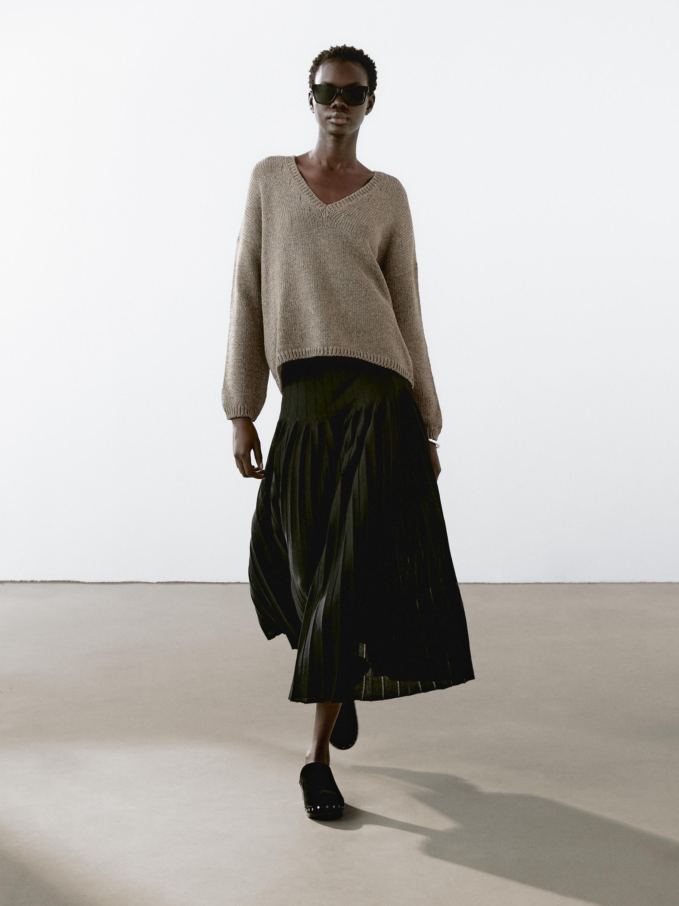 Strickpullover mit V-Ausschnitt
