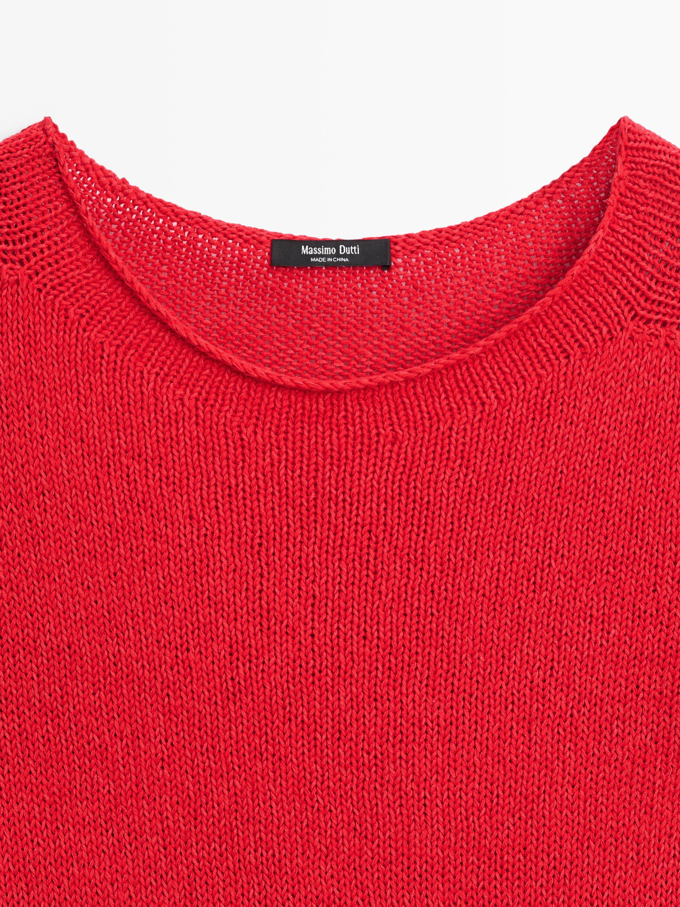 Asymmetrische tricot trui