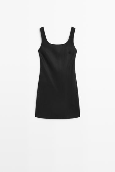 Flowing short strap dress — BLACK 2
