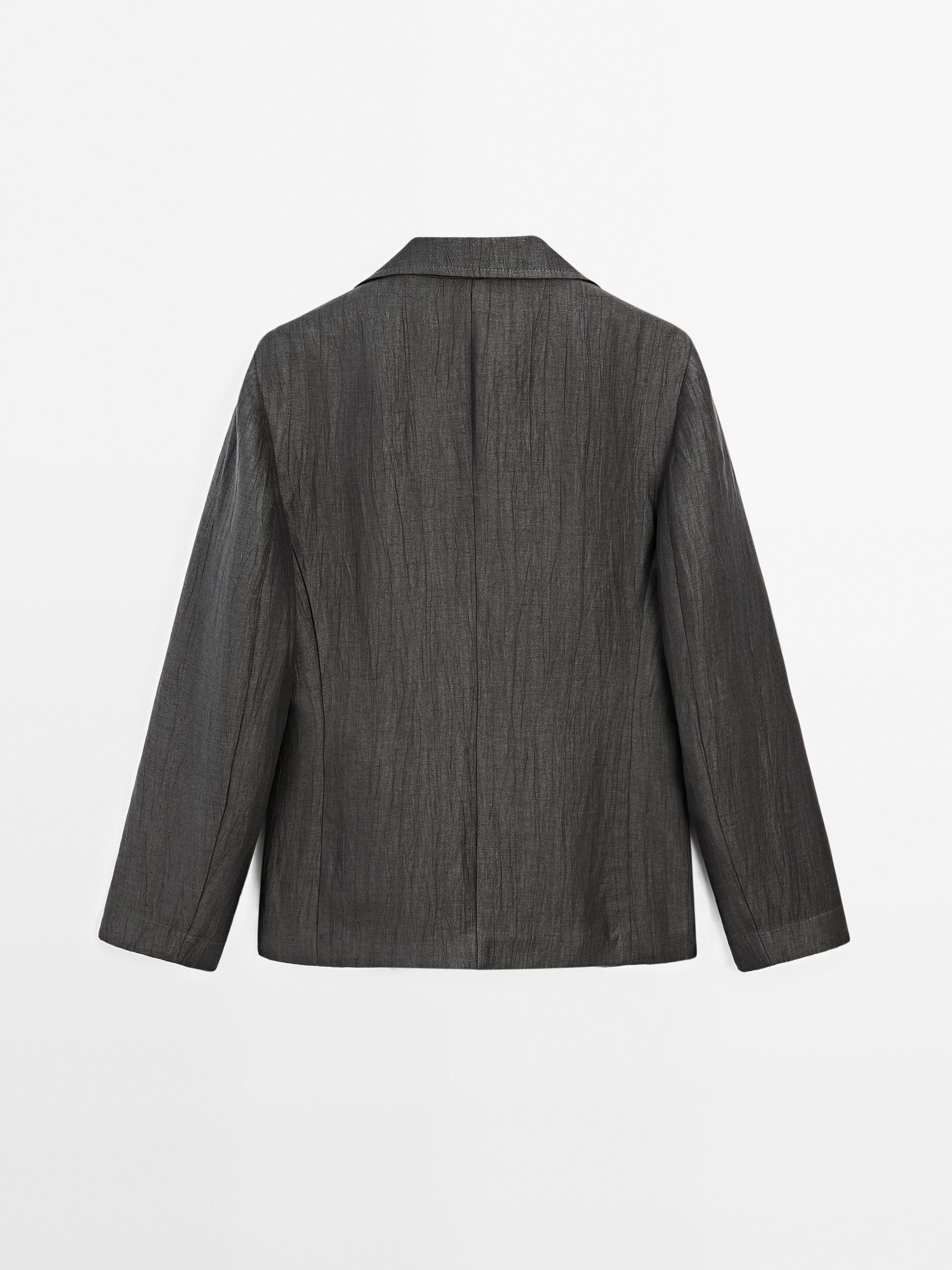 Flowing linen blend suit blazer