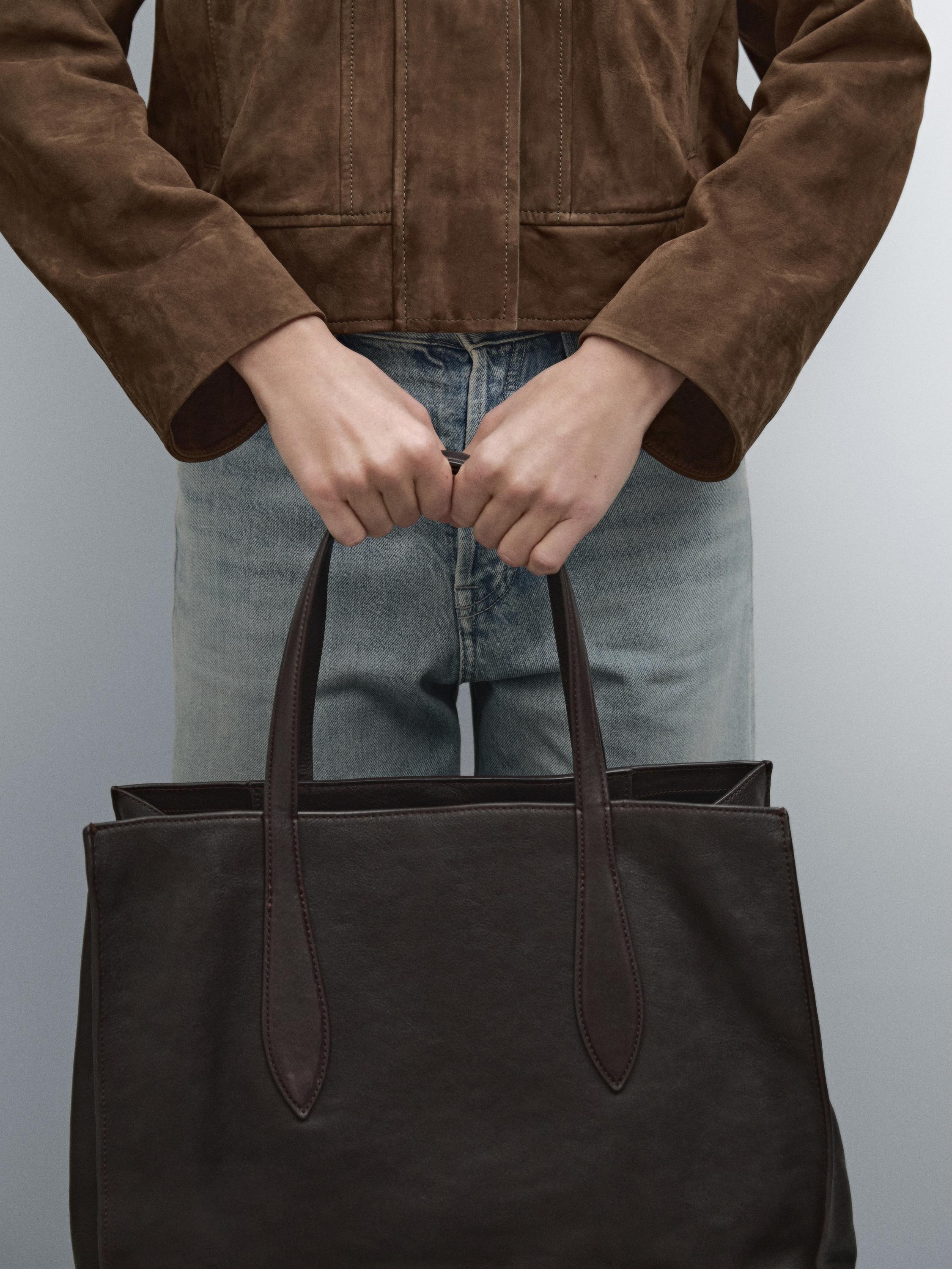 Nappa leather maxi tote bag