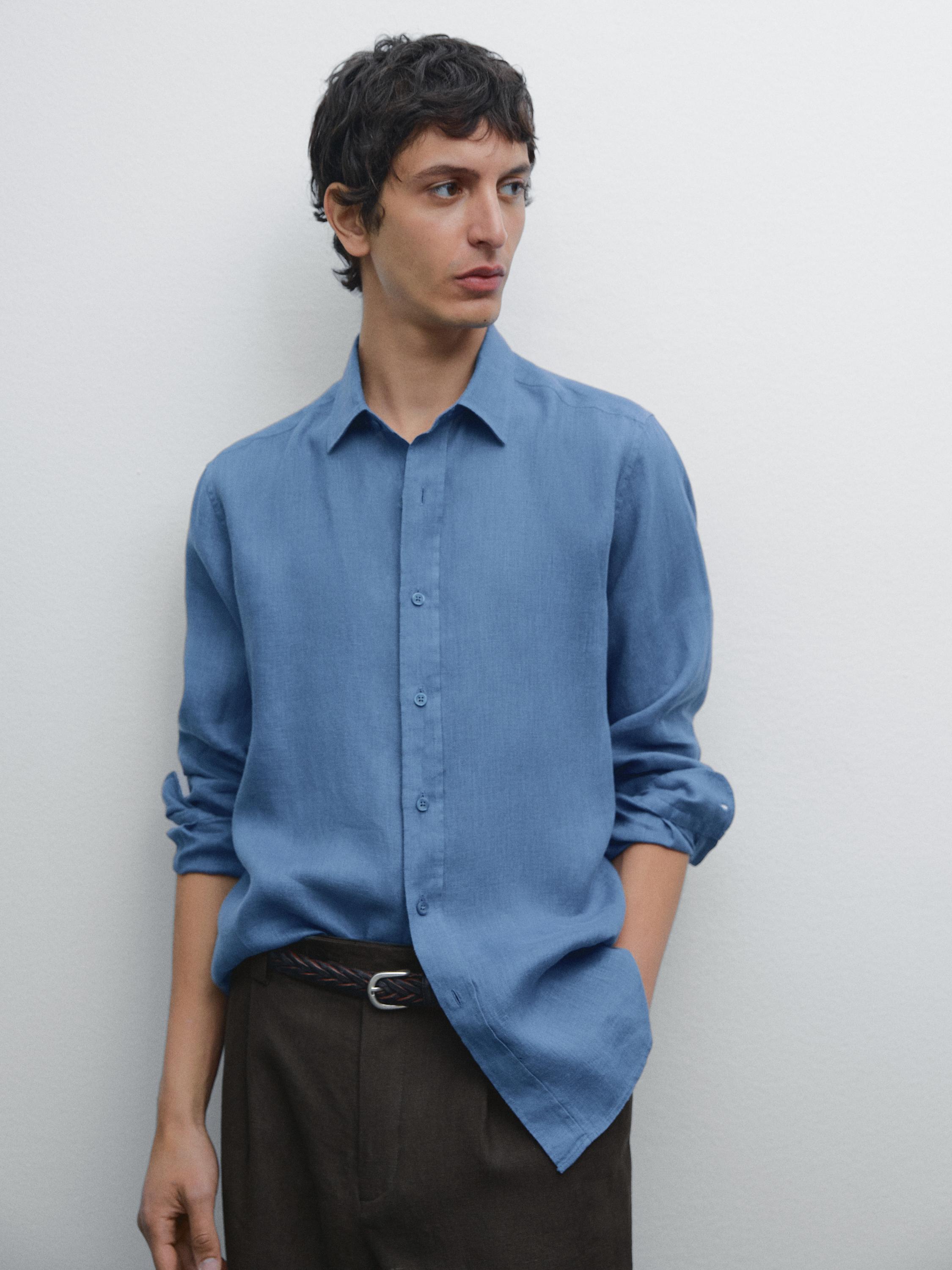 Chemise regular fit 100 % lin