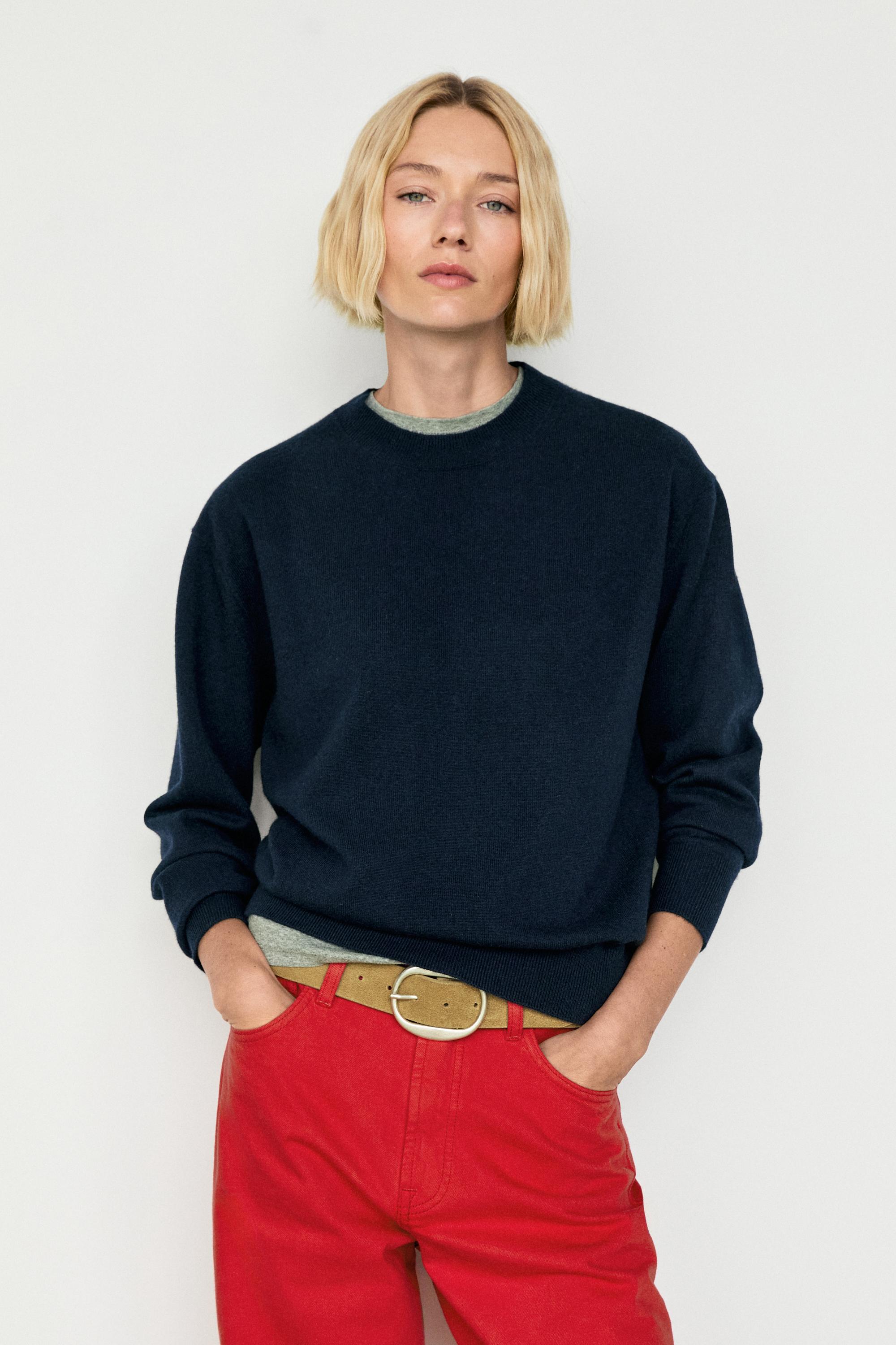 Pullover aus 100 % Kaschmir mit langen Ärmeln