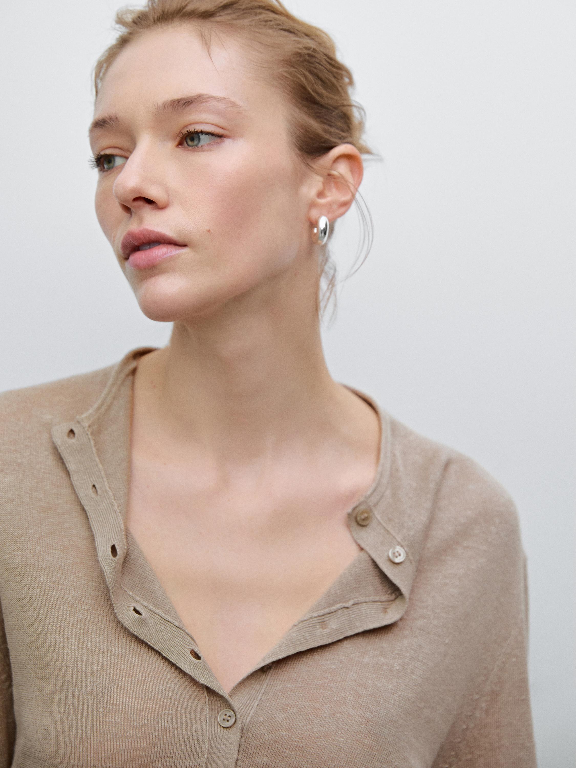 Lightweight 100% linen knit cardigan