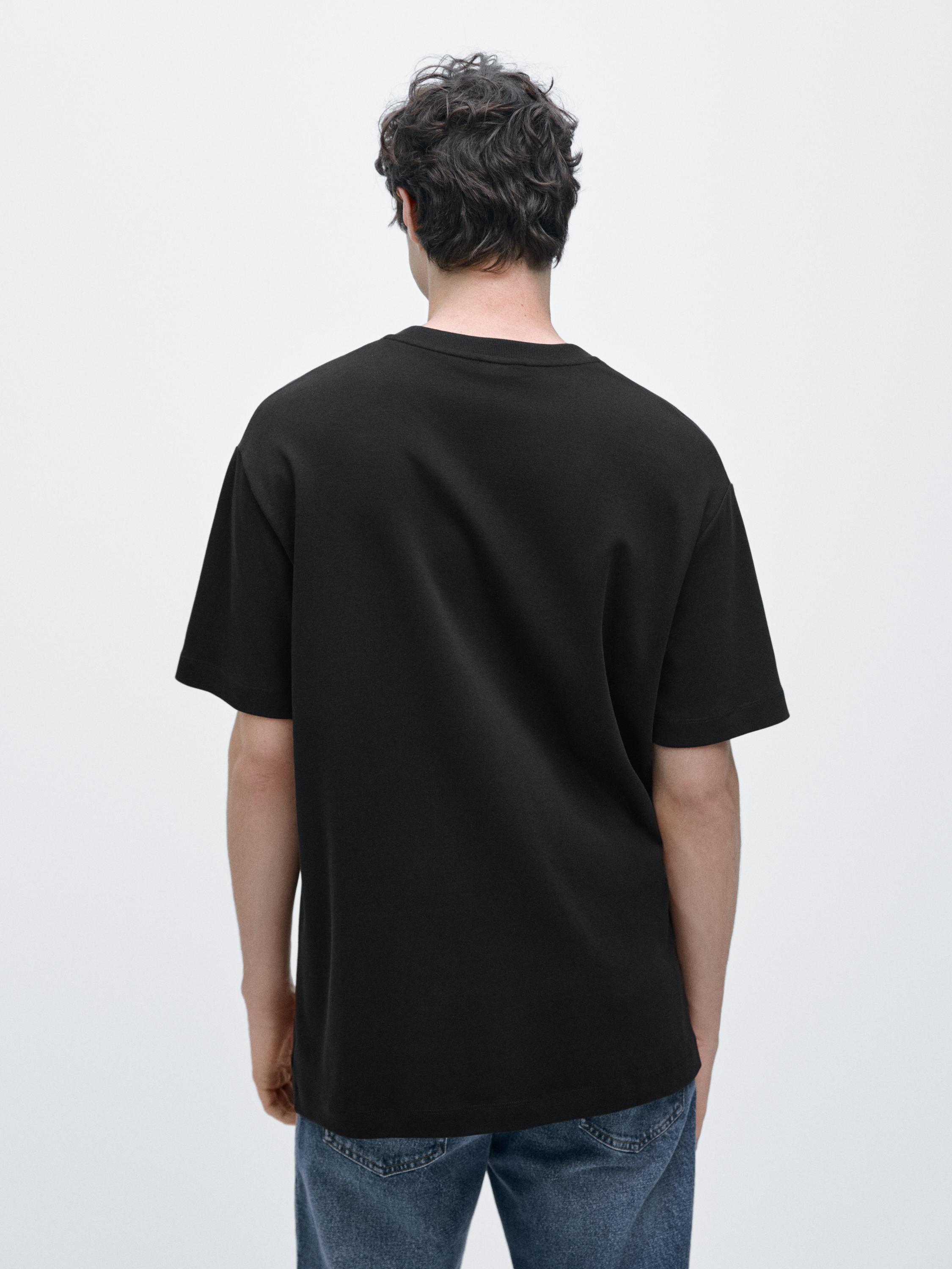 100% cotton short sleeve T-shirt — BLACK
