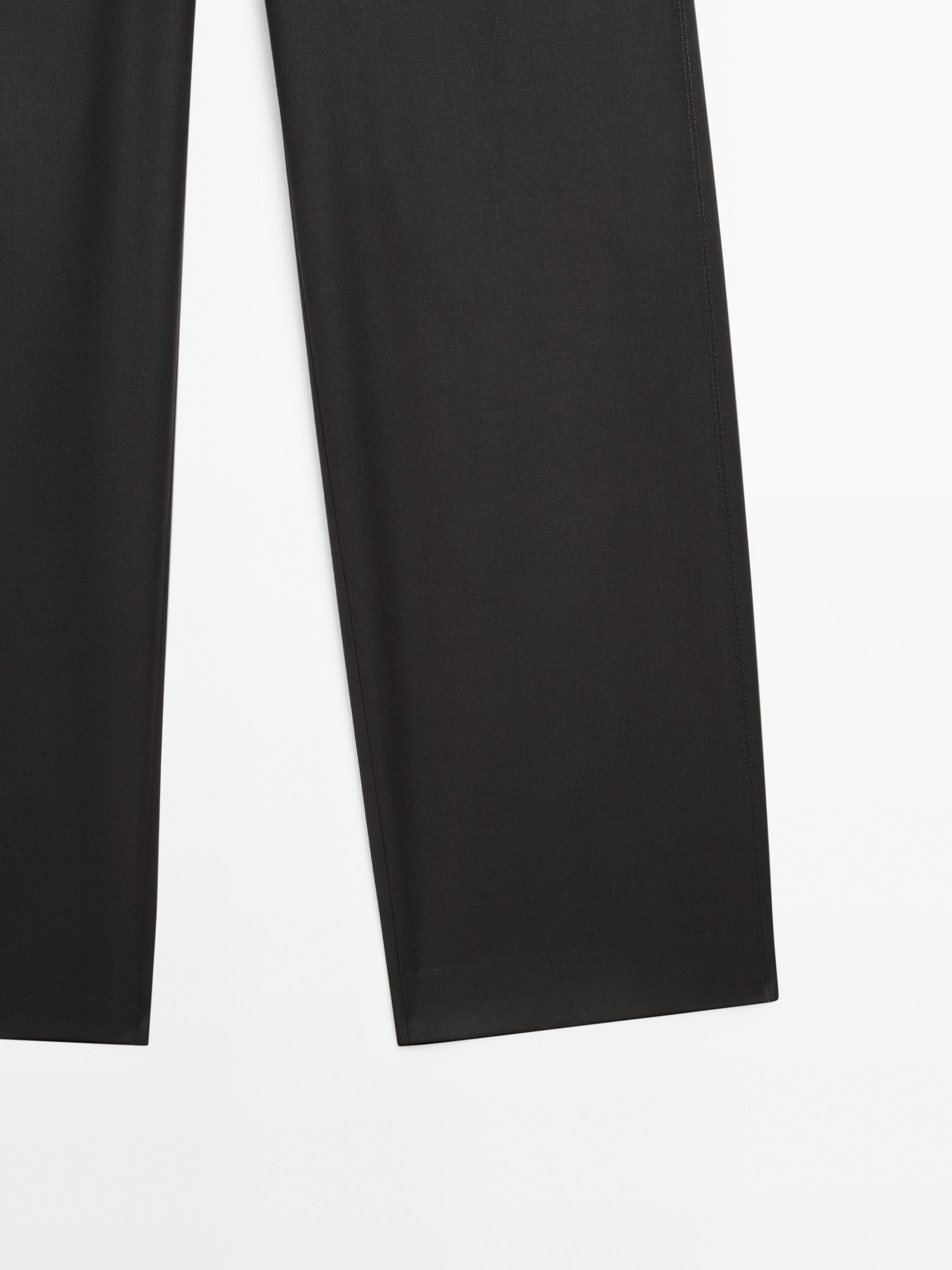 Flowing low-rise straight-leg trousers
