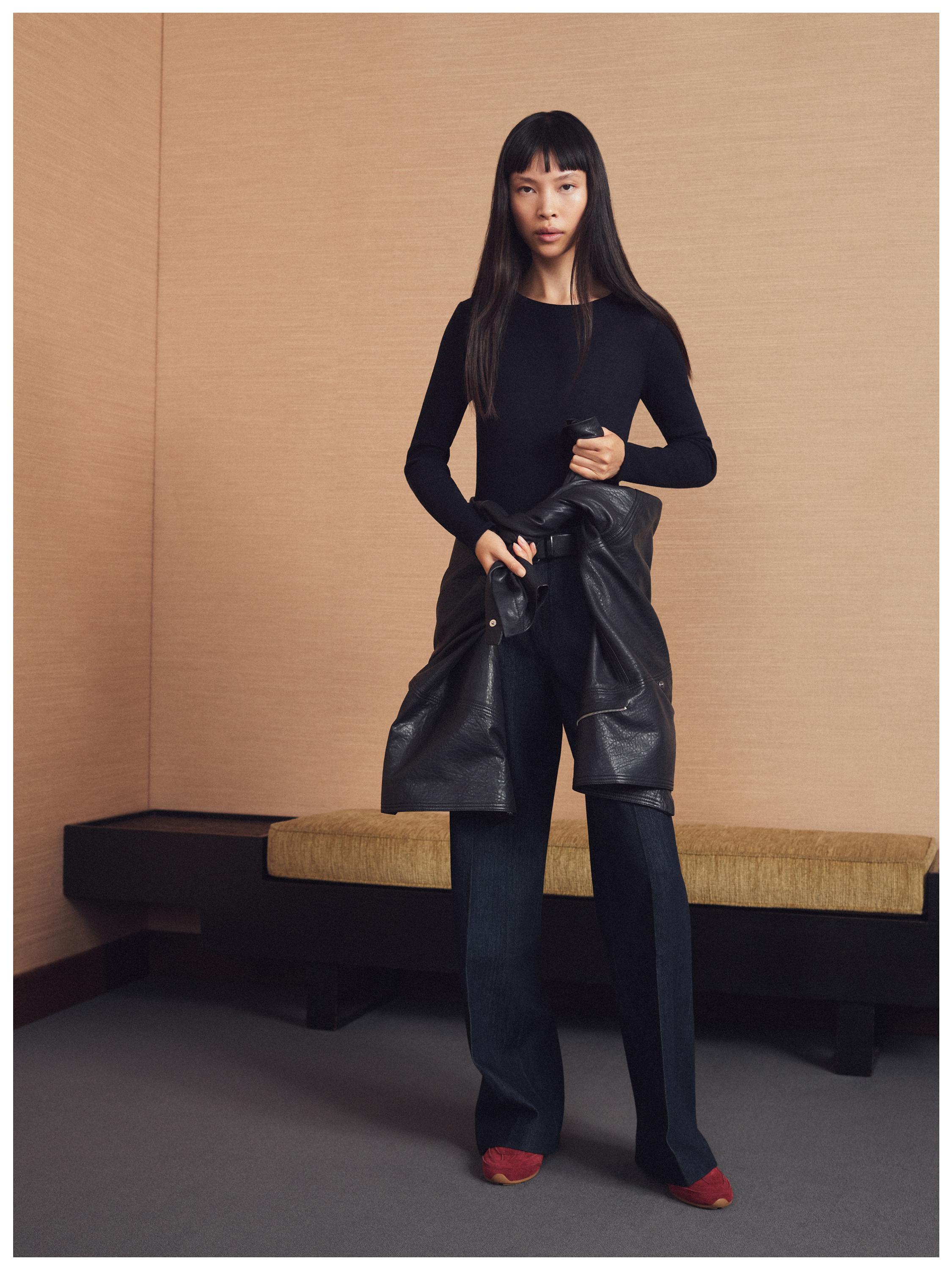 Mid-rise wide-leg jeans — DARK BLUE