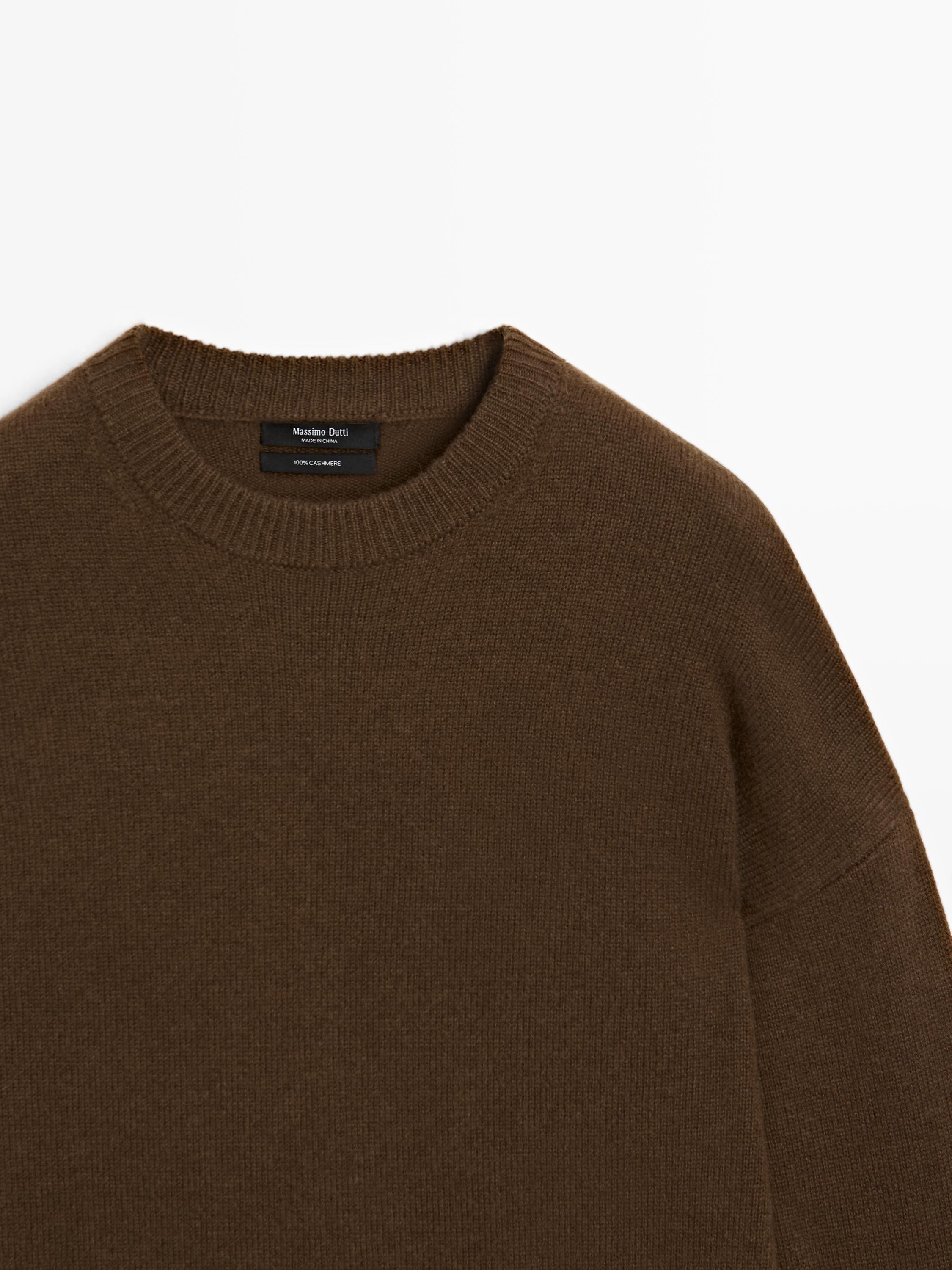 100% cashmere oversize knit sweater — TOFFEE