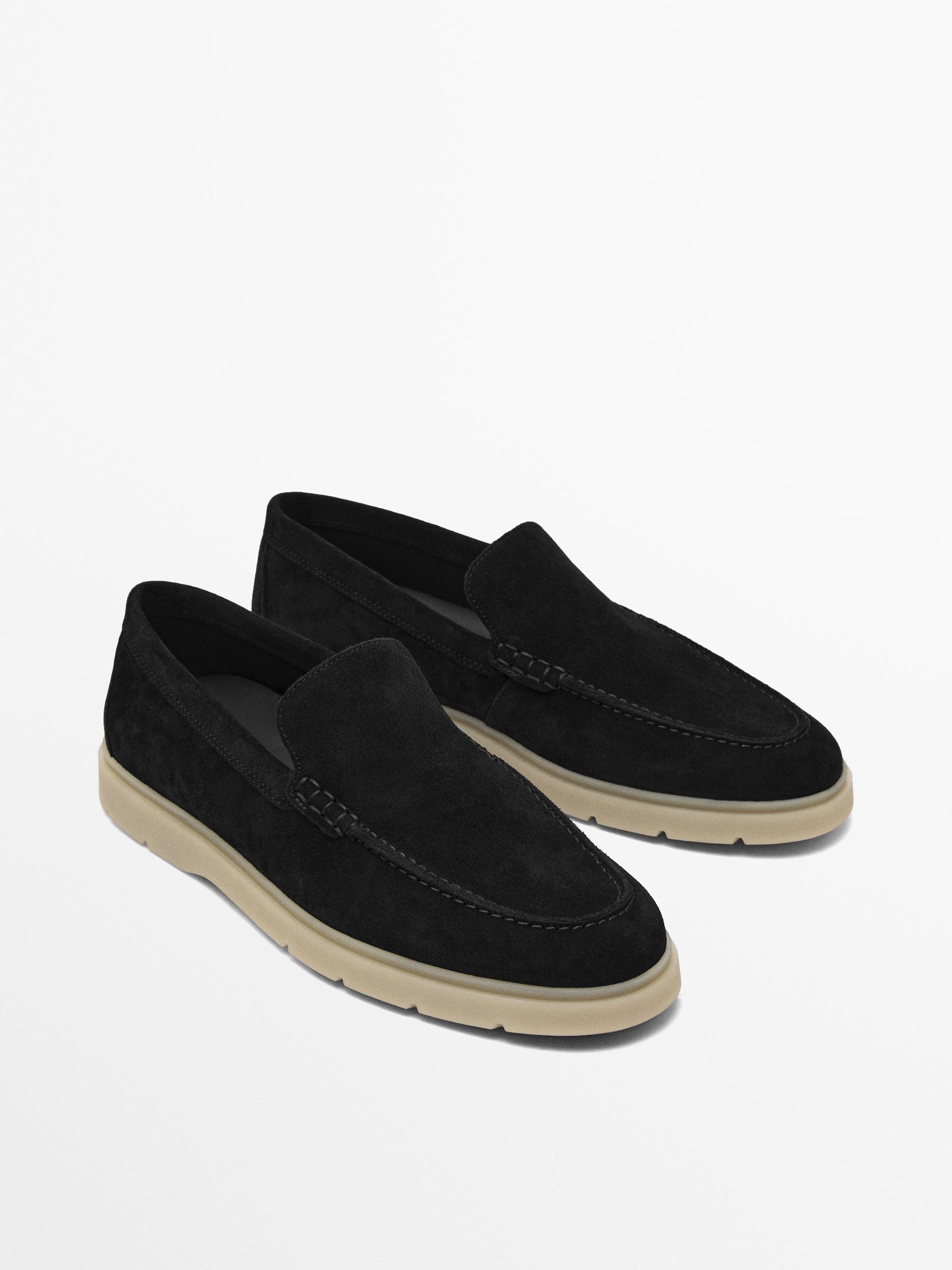 Split leather loafers