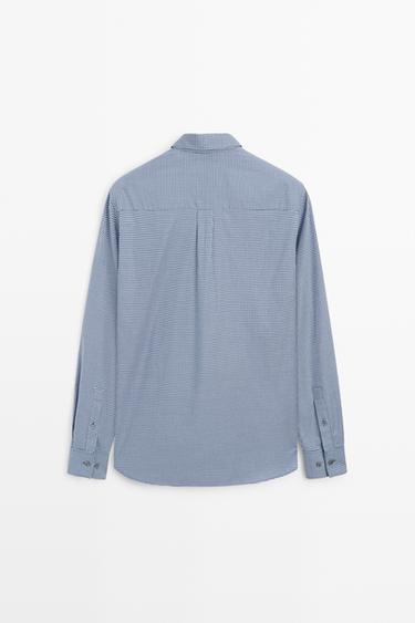 Regular fit micro-check shirt — DEEP BLUE 6