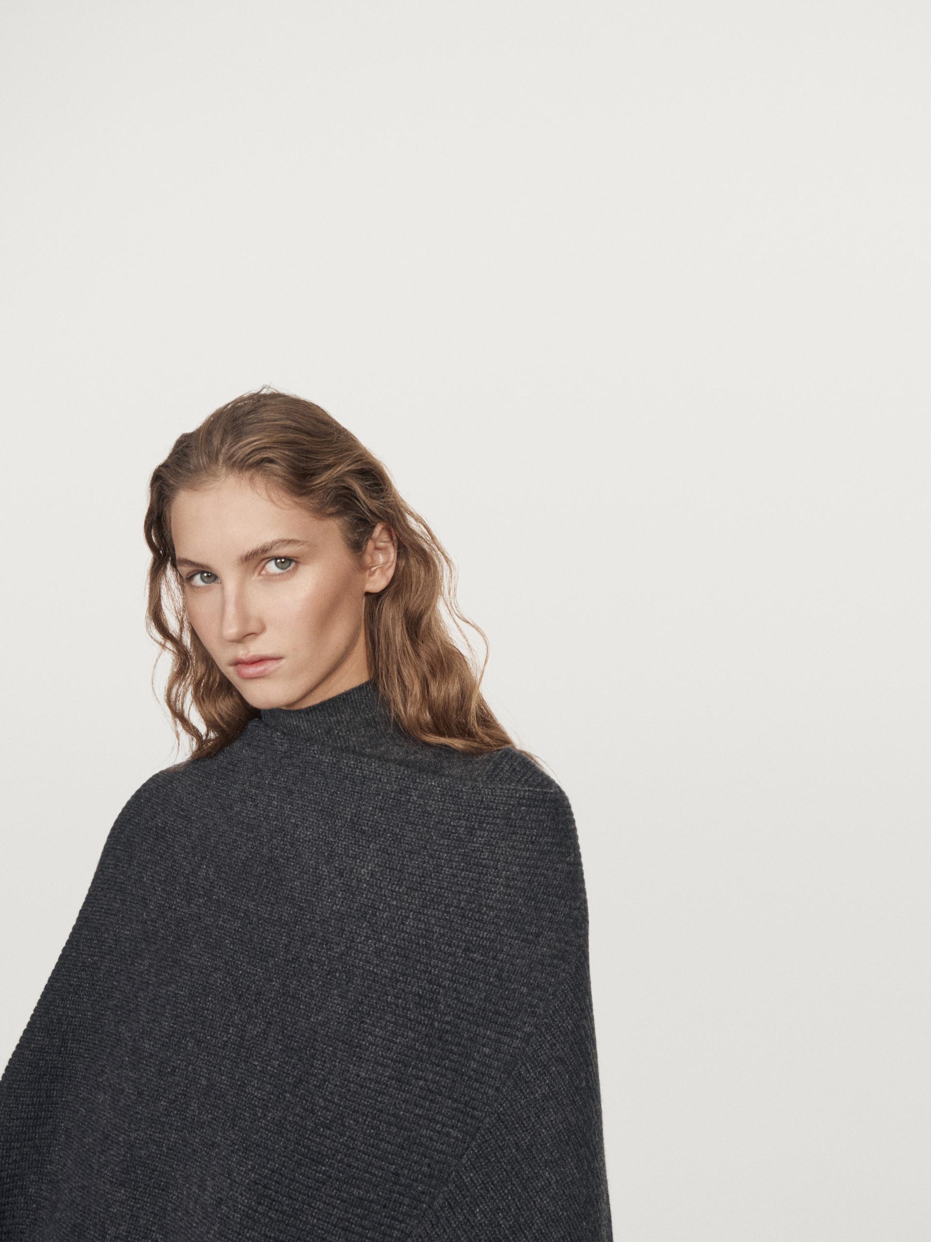 Massimo Dutti Knit 100% Cashmere Cape