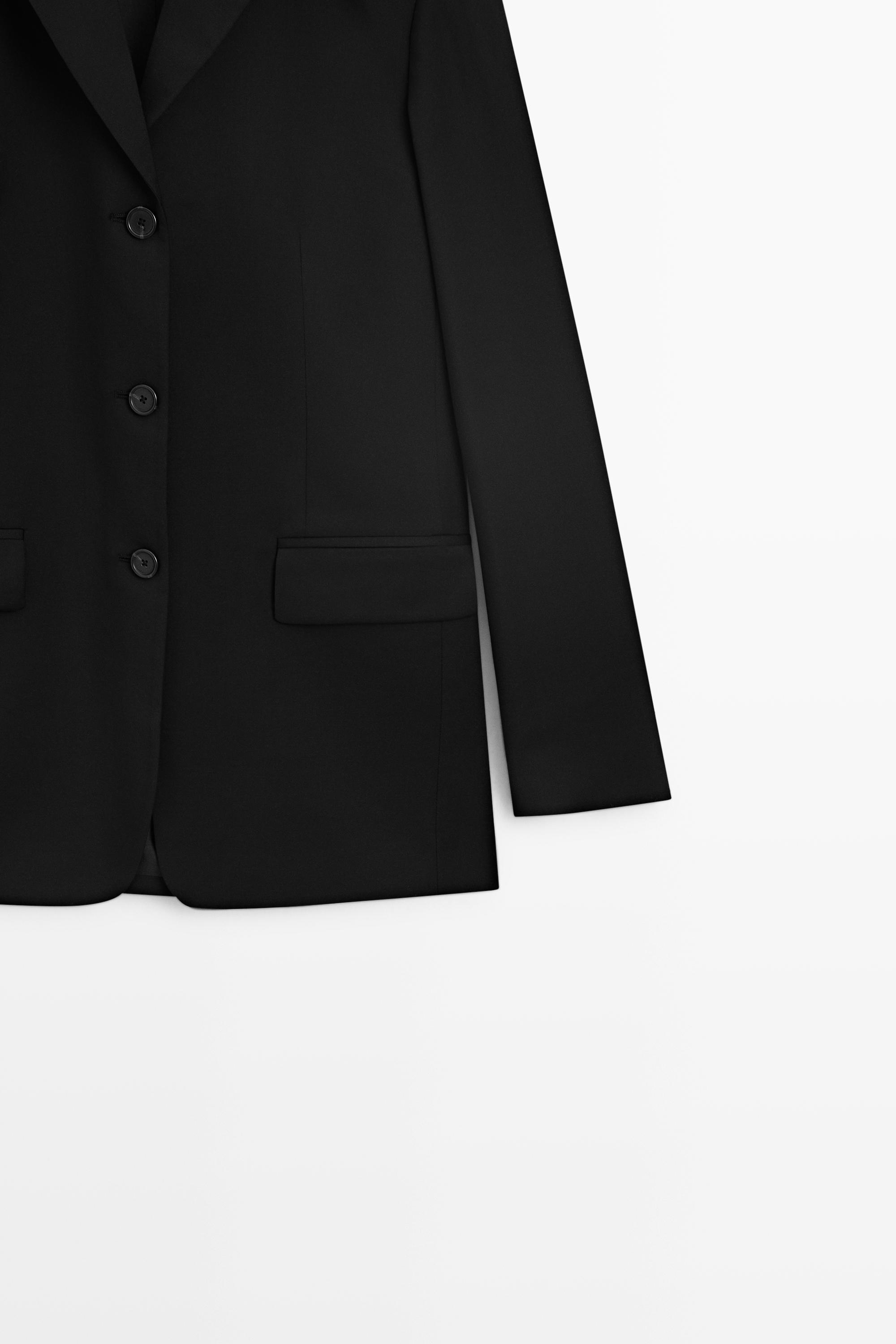 100% cool wool blazer — BLACK
