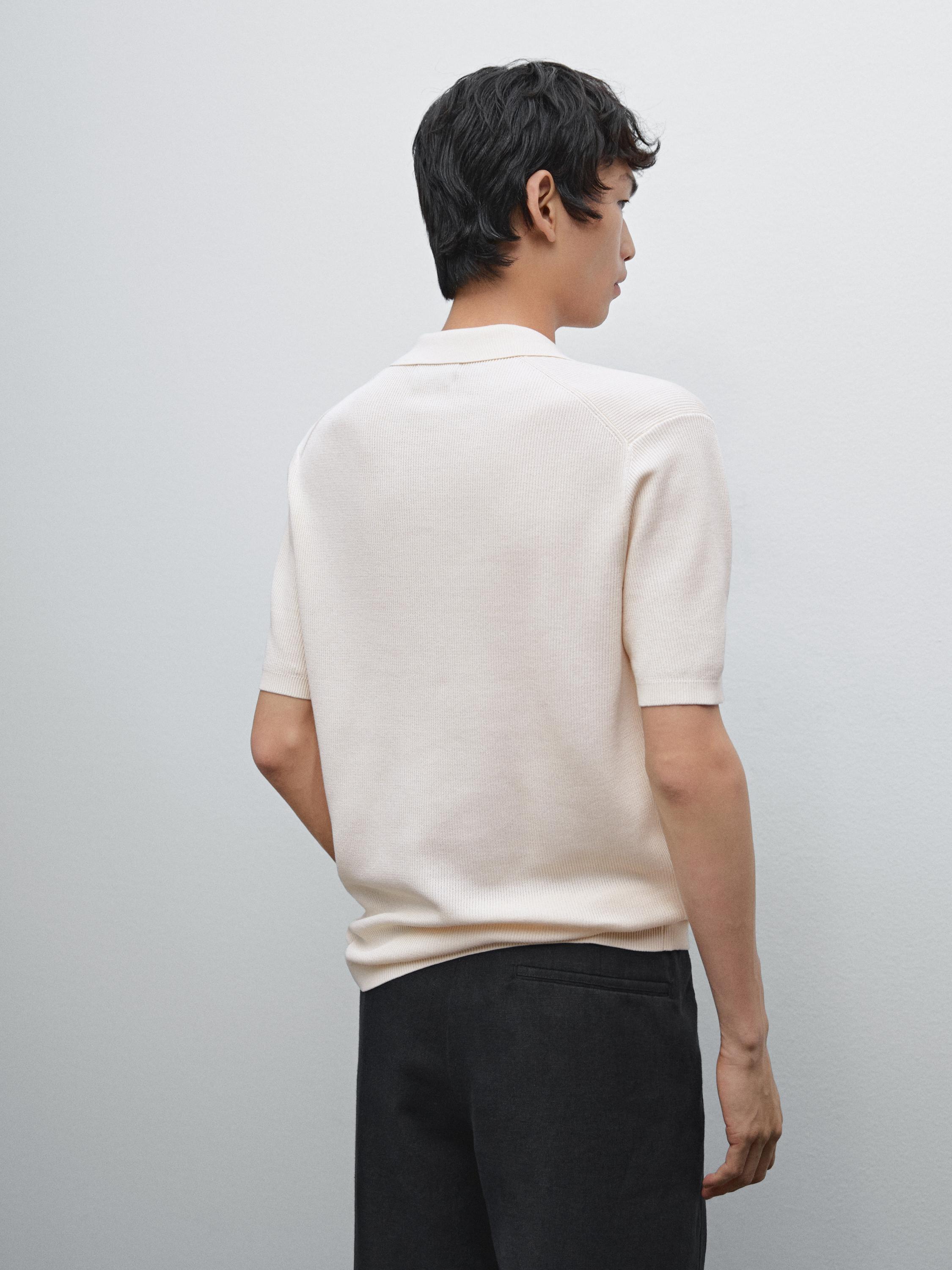 Short sleeve cotton jersey polo shirt