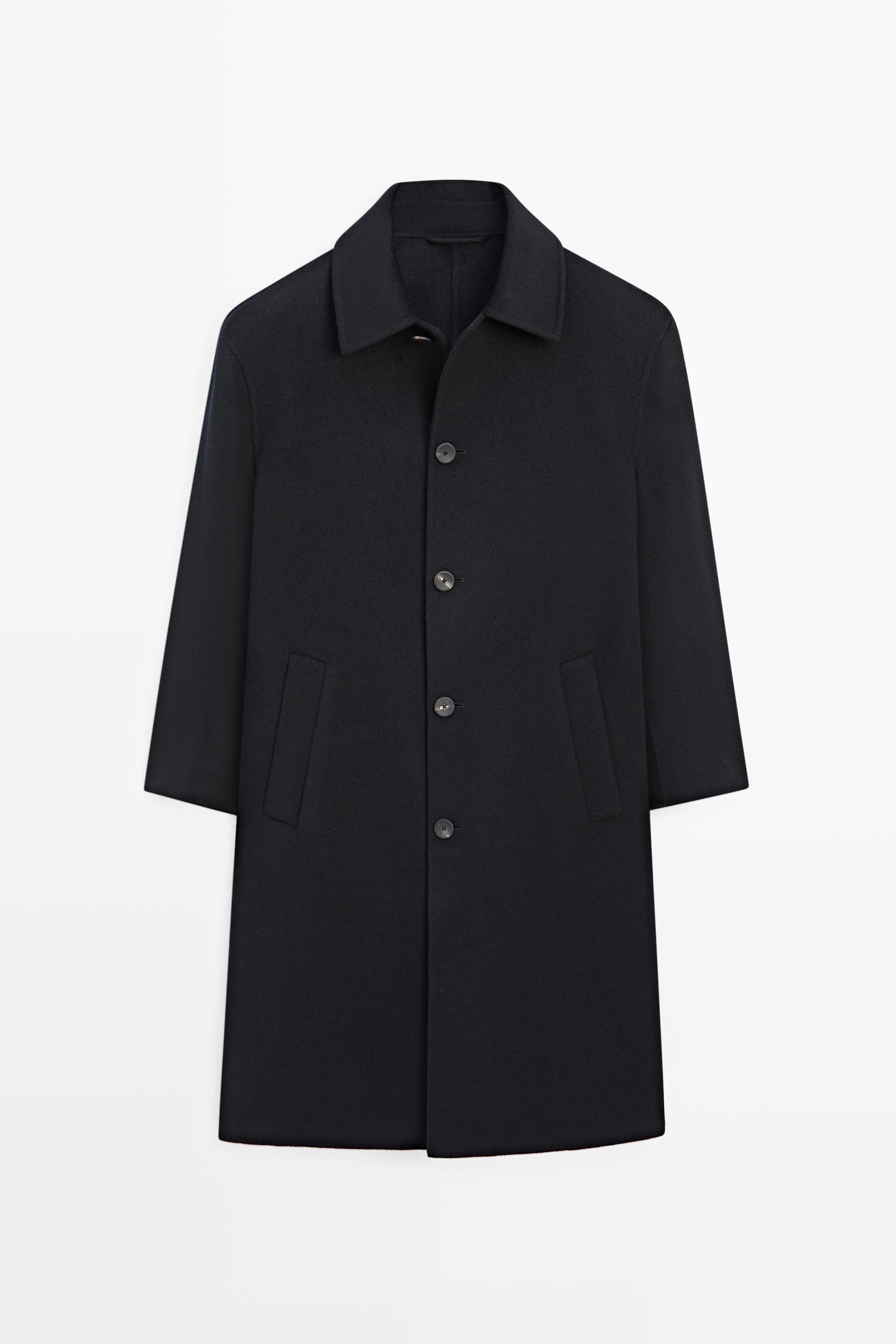 Manteau long tissu double laine
