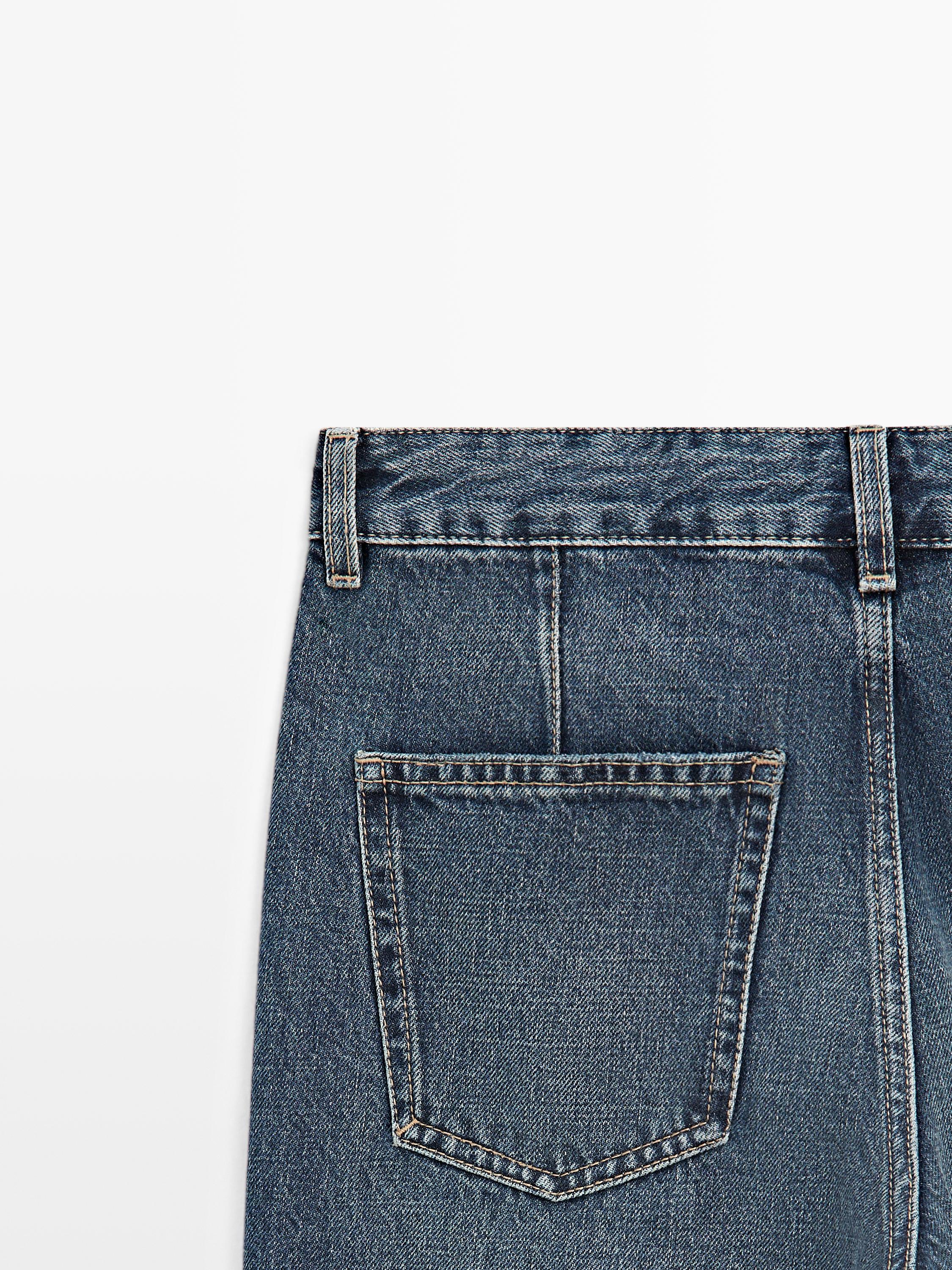 Mid-rise cropped flare fit jeans — MEDIUM BLUE