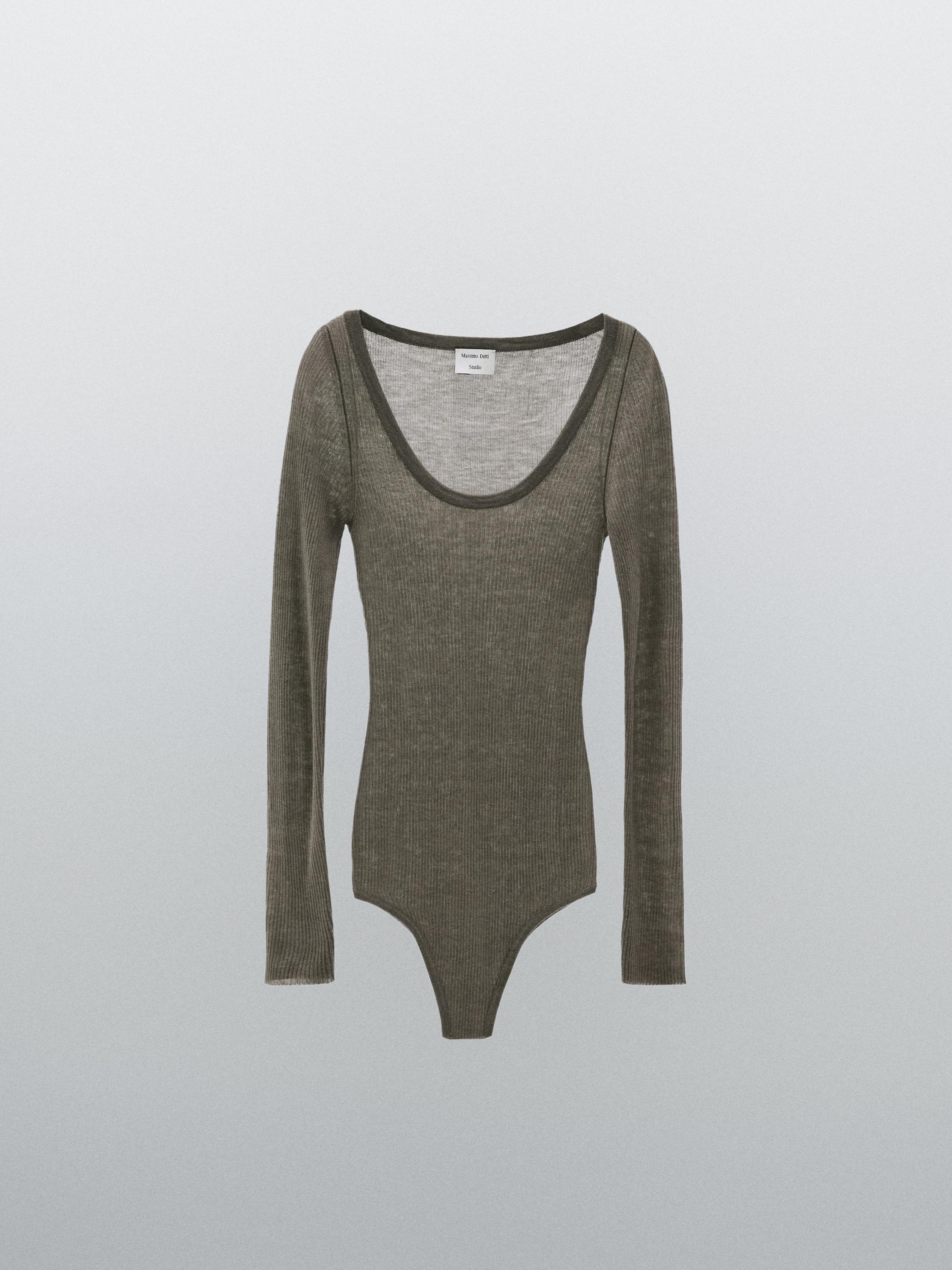 Yarı transparan %100 yün body - STUDIO