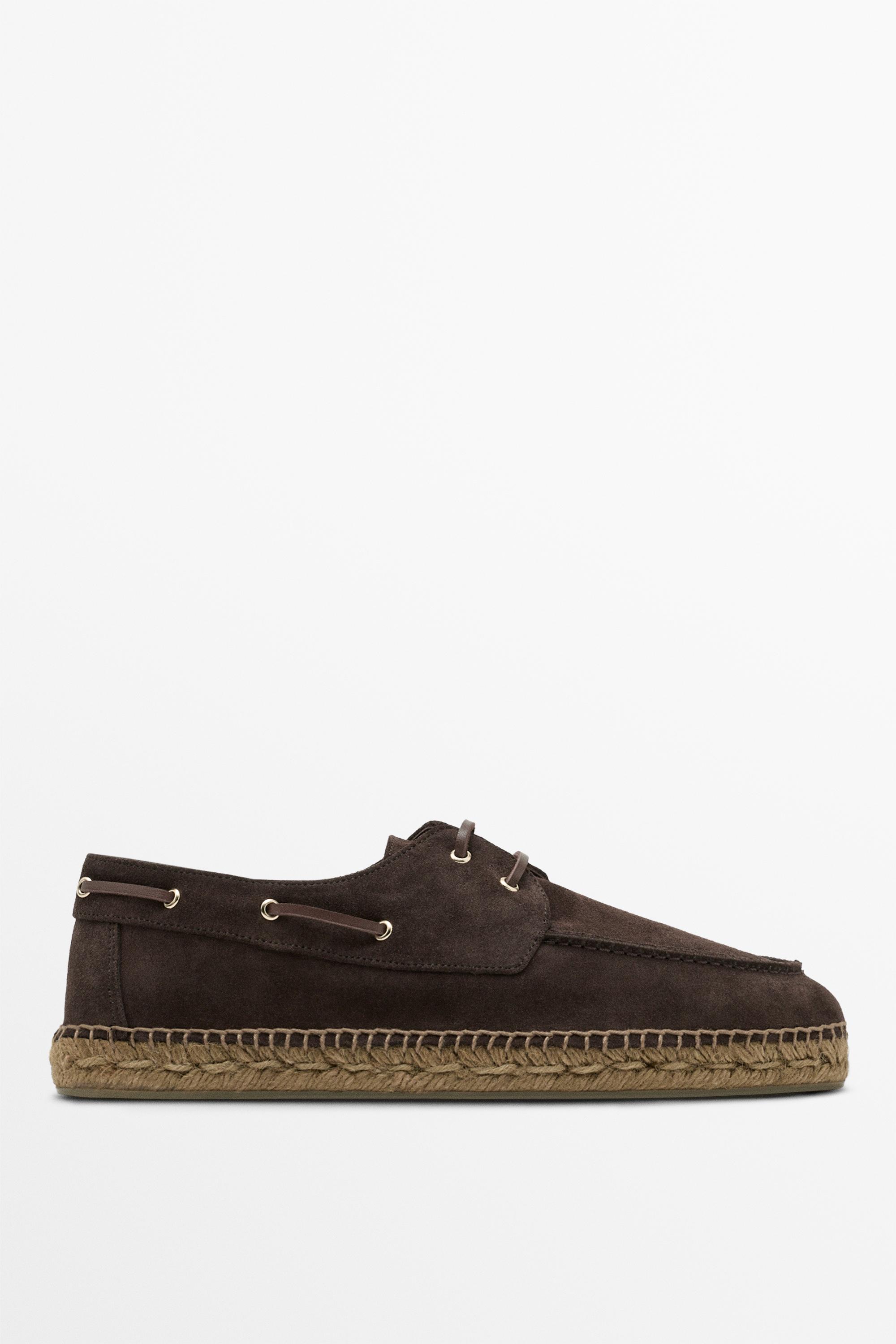 Jute sole deck shoes — BROWN