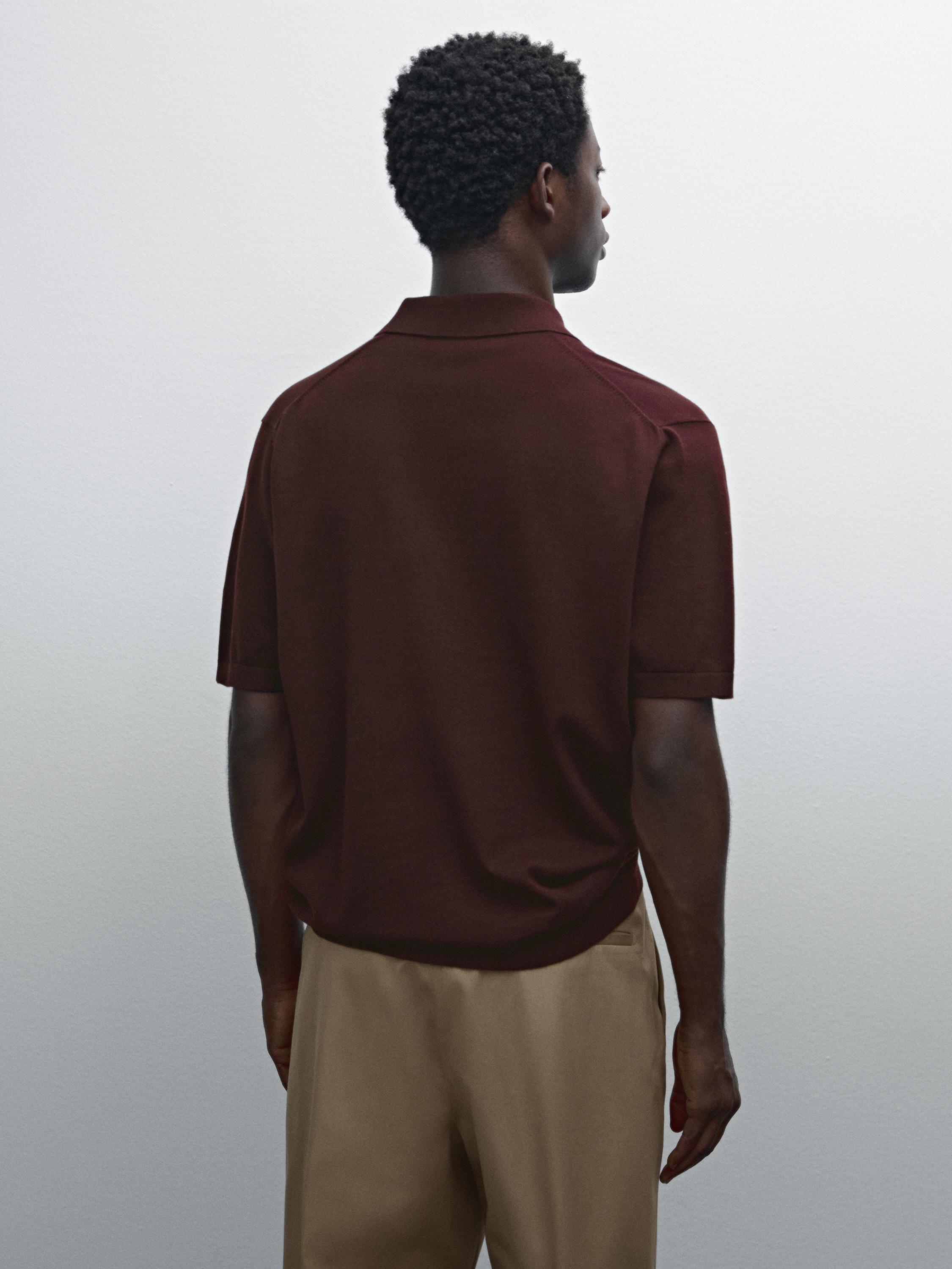 Short sleeve cotton polo sweater