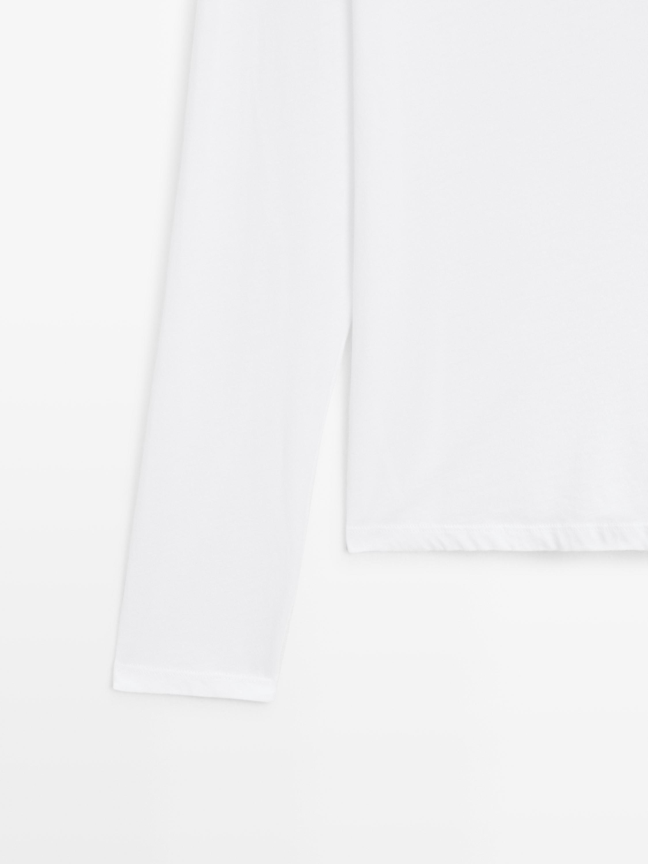 100% cotton boat neck T-shirt — WHITE