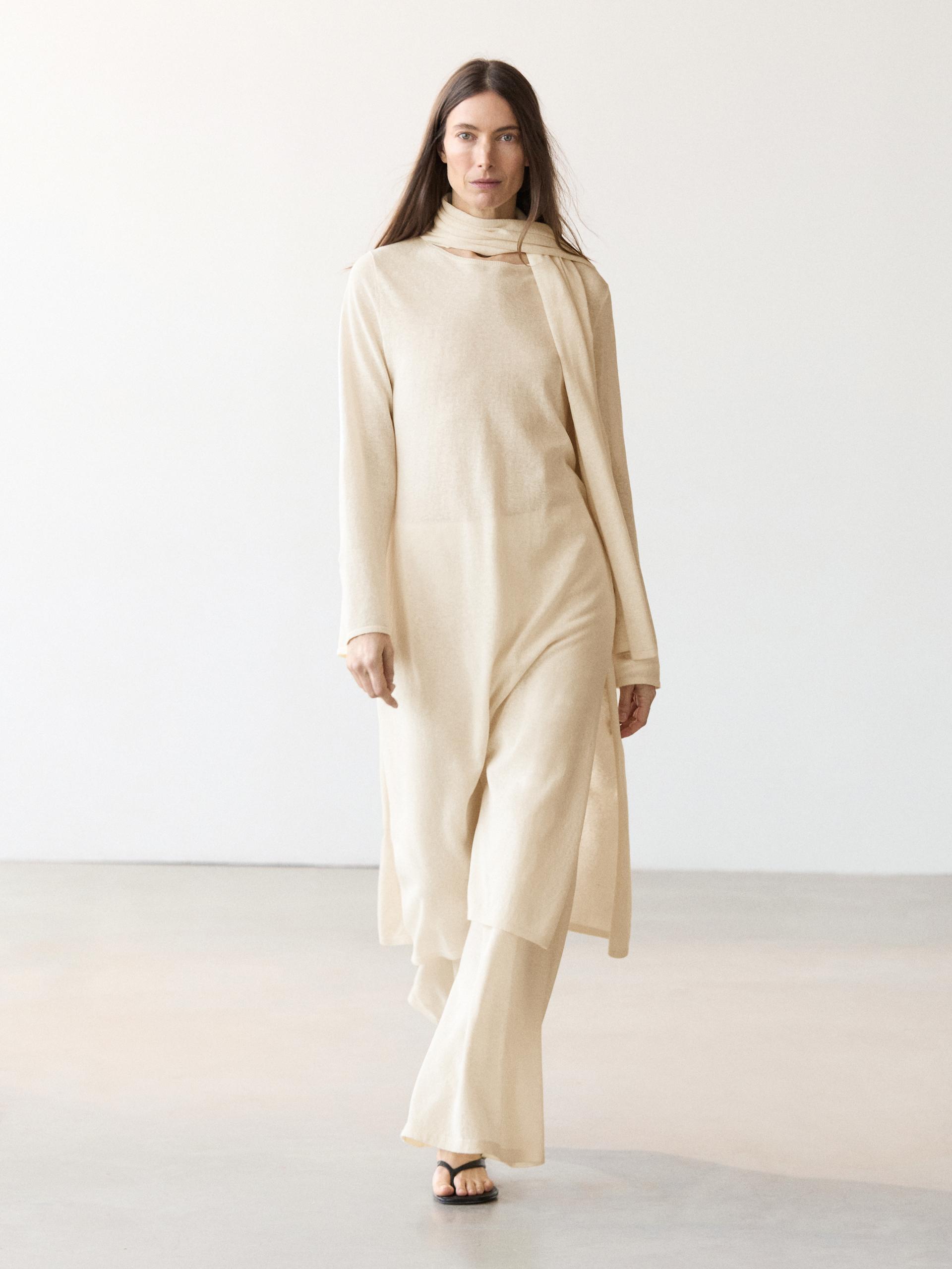 Vestito Tunica Fluido Total Look - Vaniglia - M - Massimo Dutti - Femminile