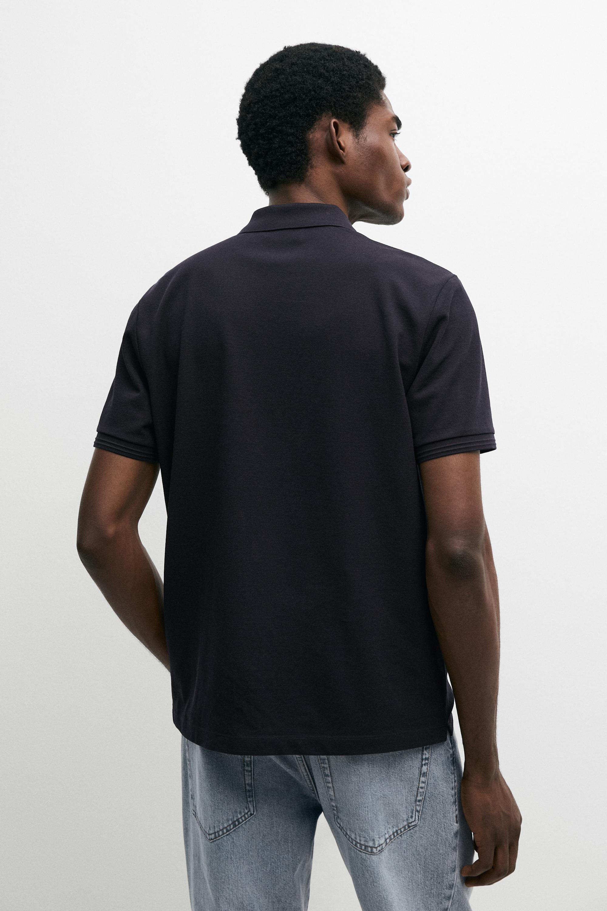 100% cotton short sleeve polo shirt — NAVY BLUE