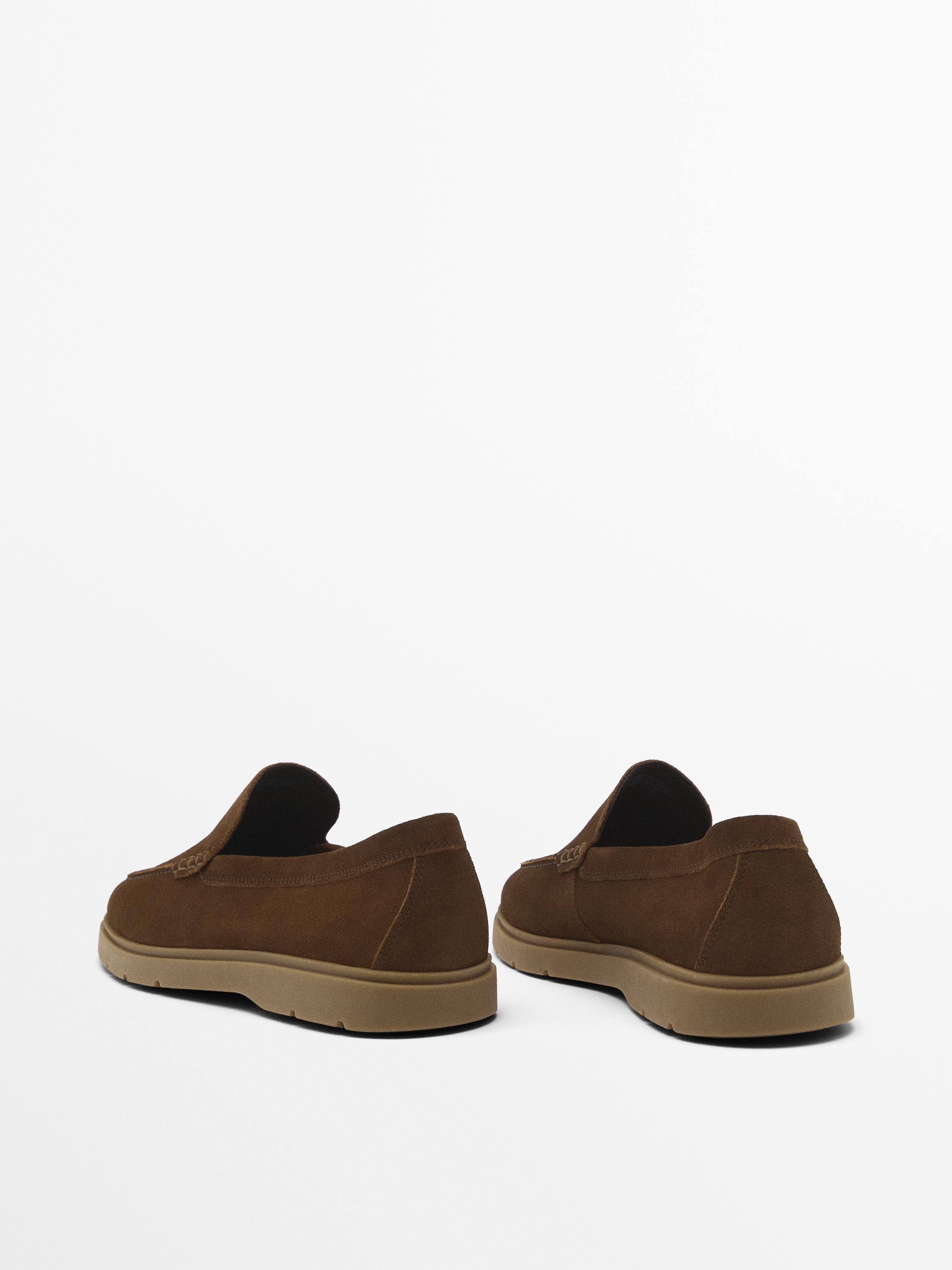 Split suede leather loafers