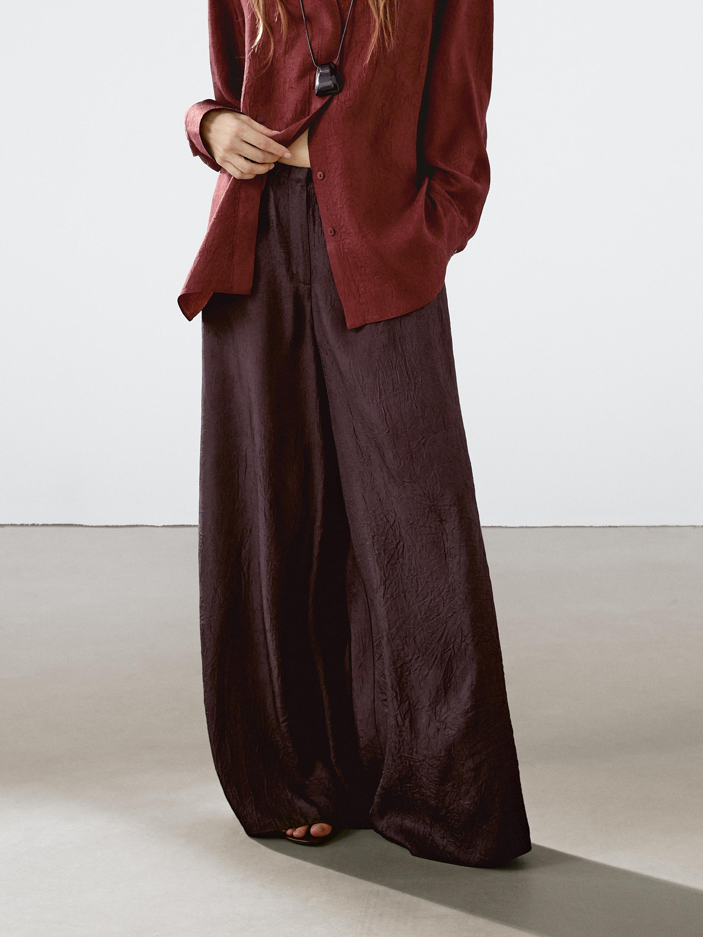 Pantalón fluído efecto engurrado