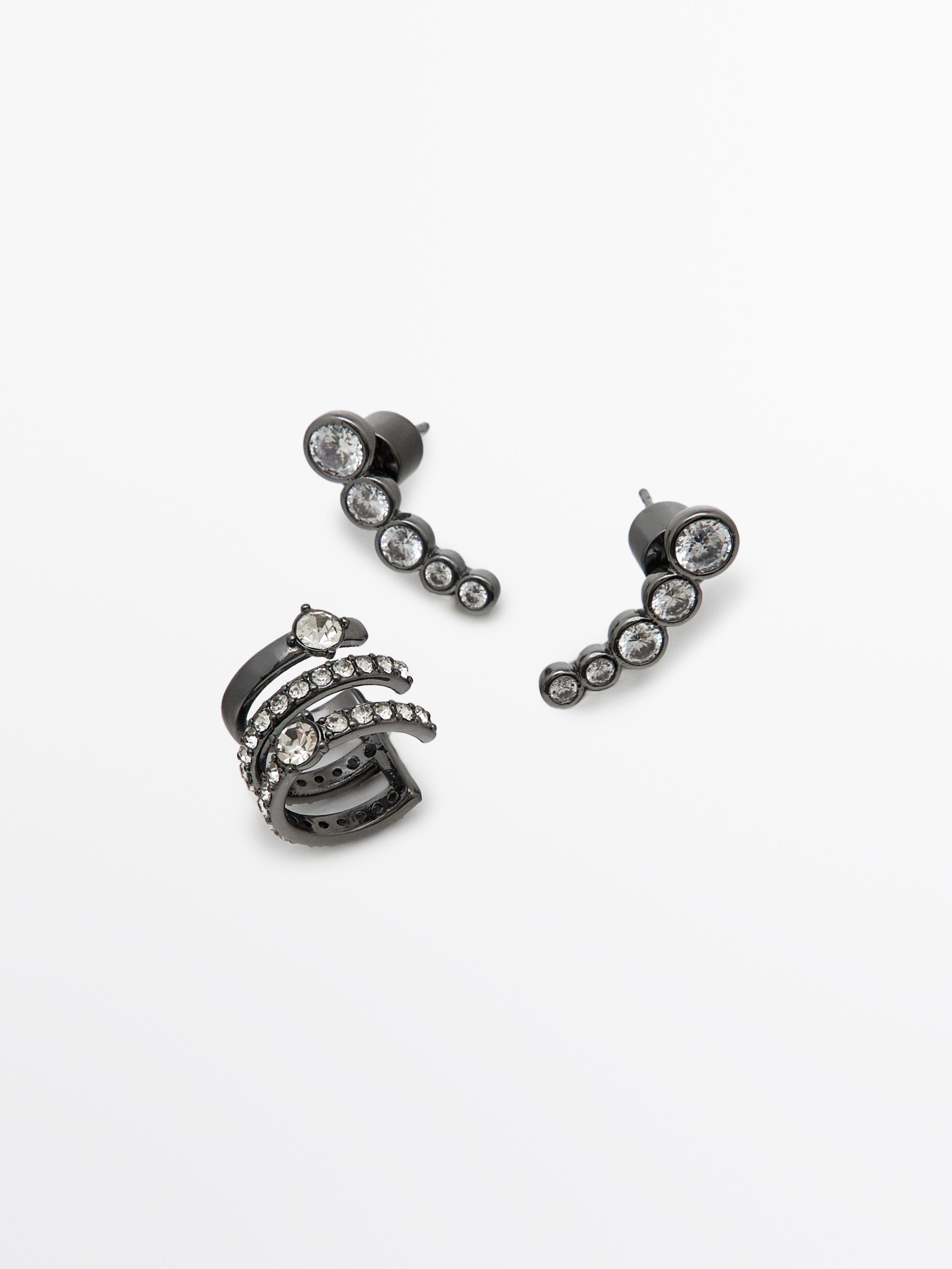 Earrings and ear cuff set