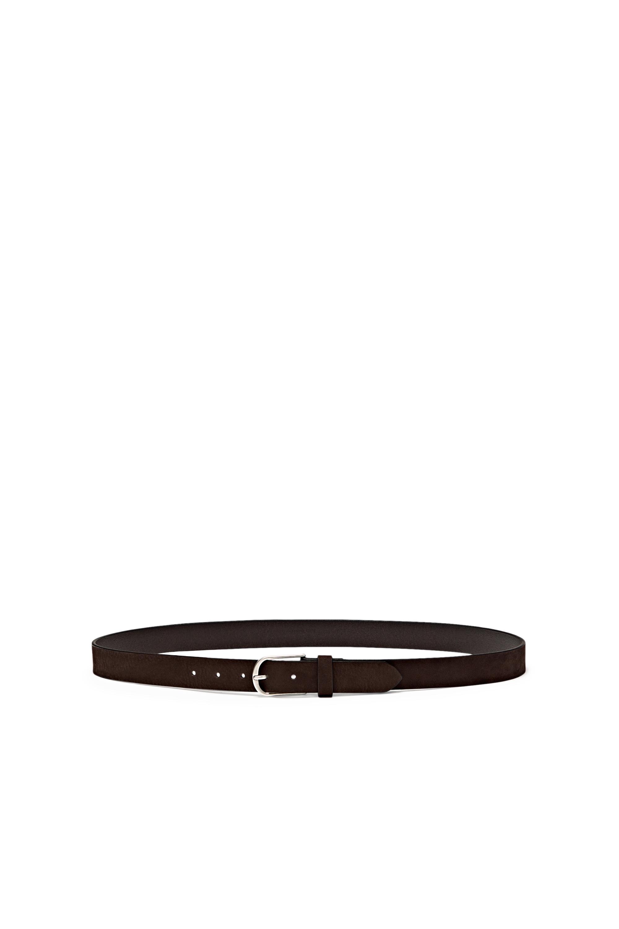 Nubuck leather belt — BROWN