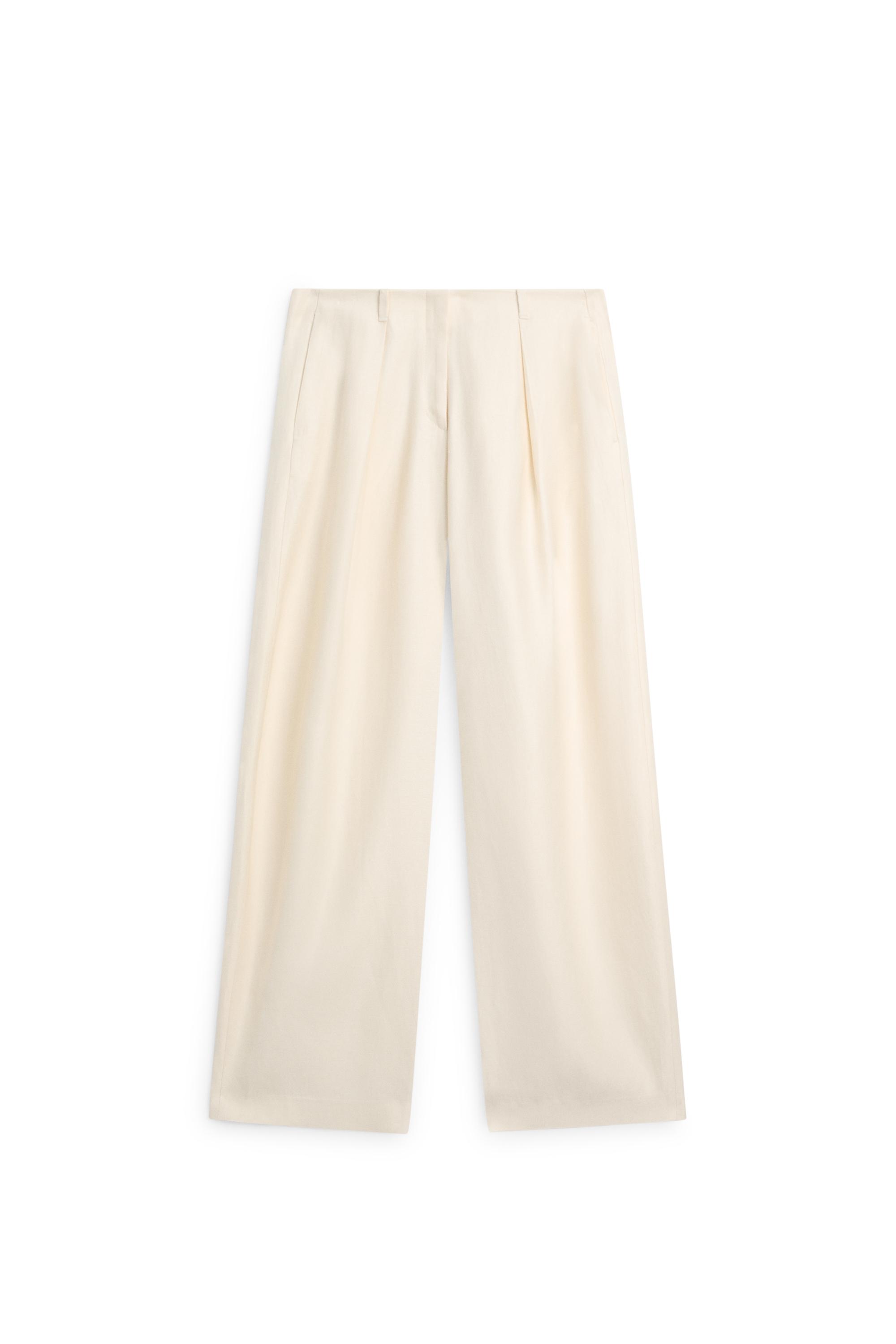 Wide-leg trousers with pleated details - LIMITED EDITION — Off white