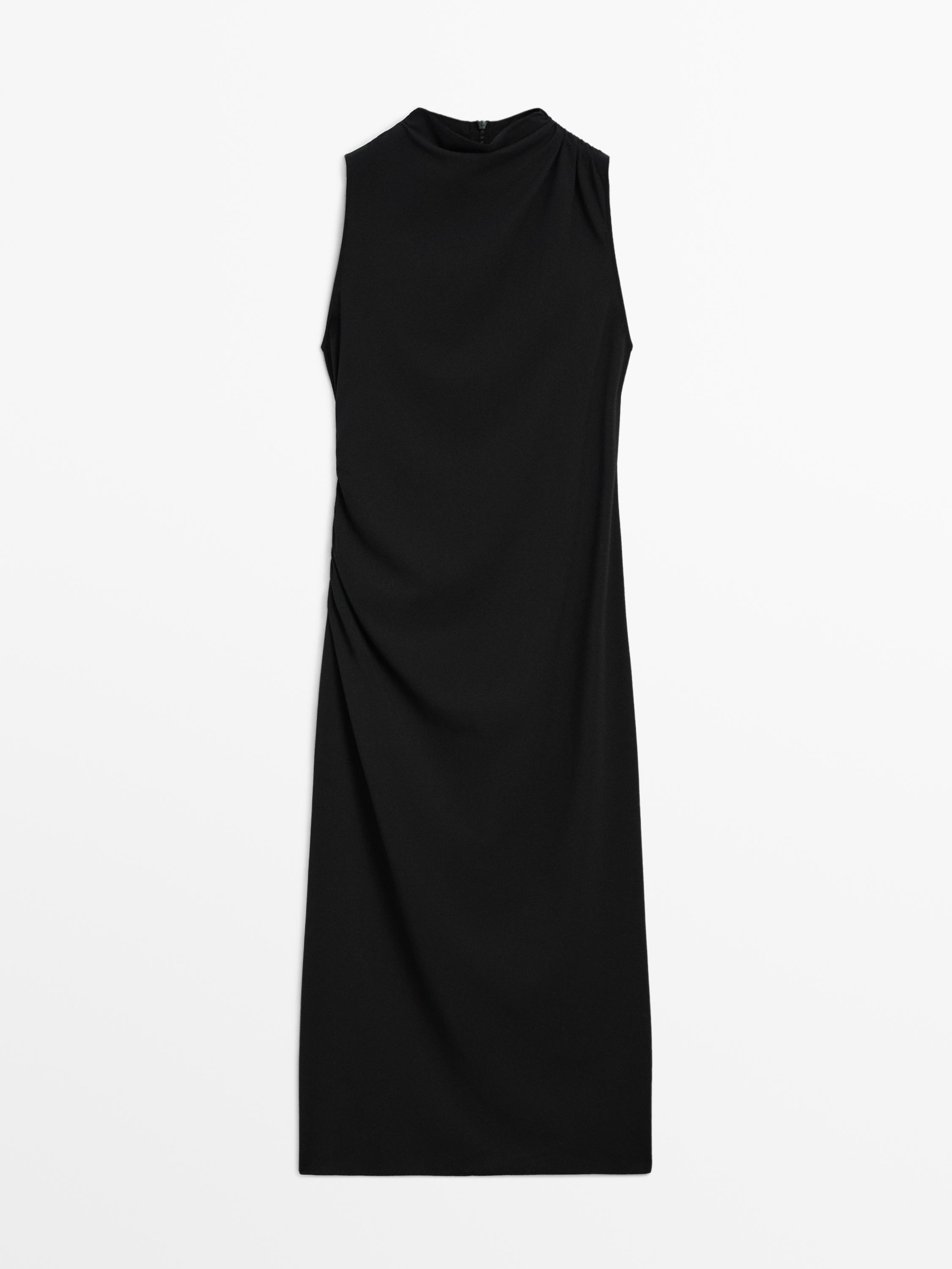 Asymmetric draped dress