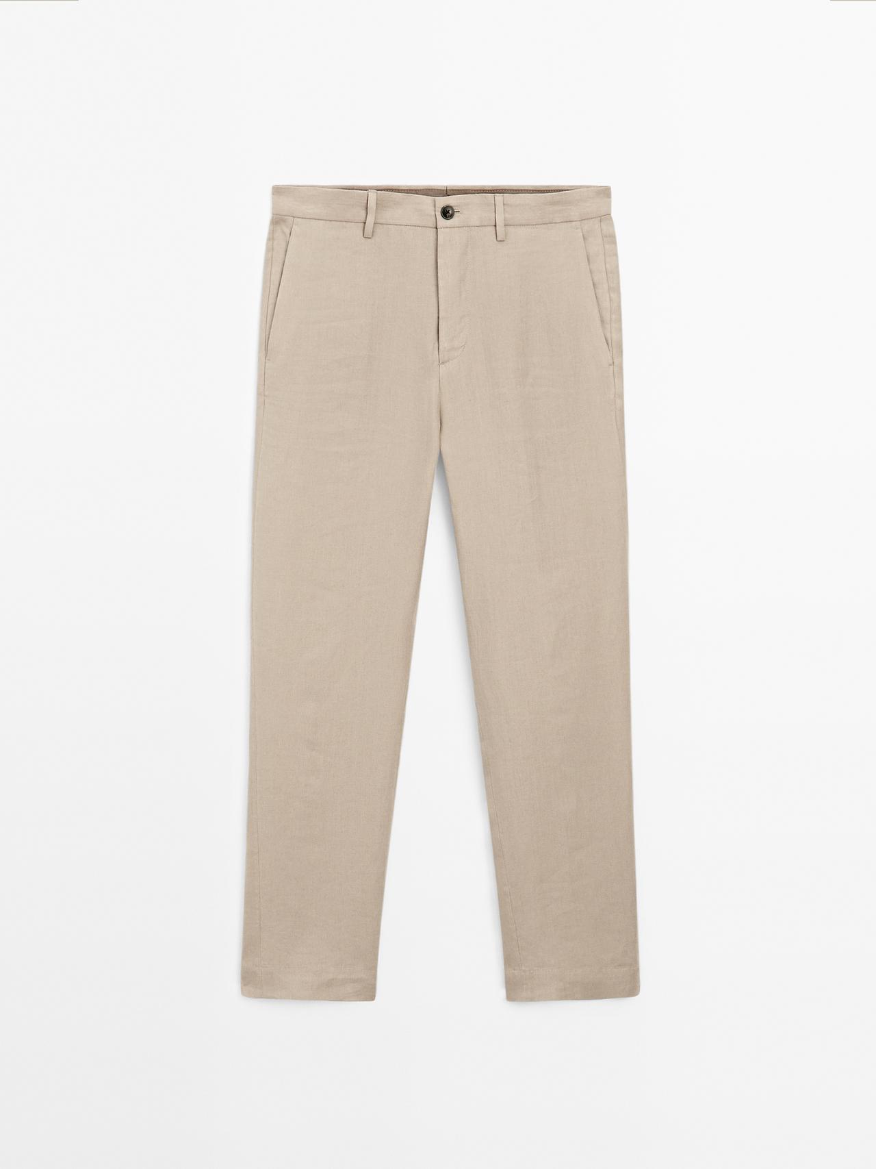 Massimo Dutti - Herre - Bukser I 100% Hør - Sand - 50