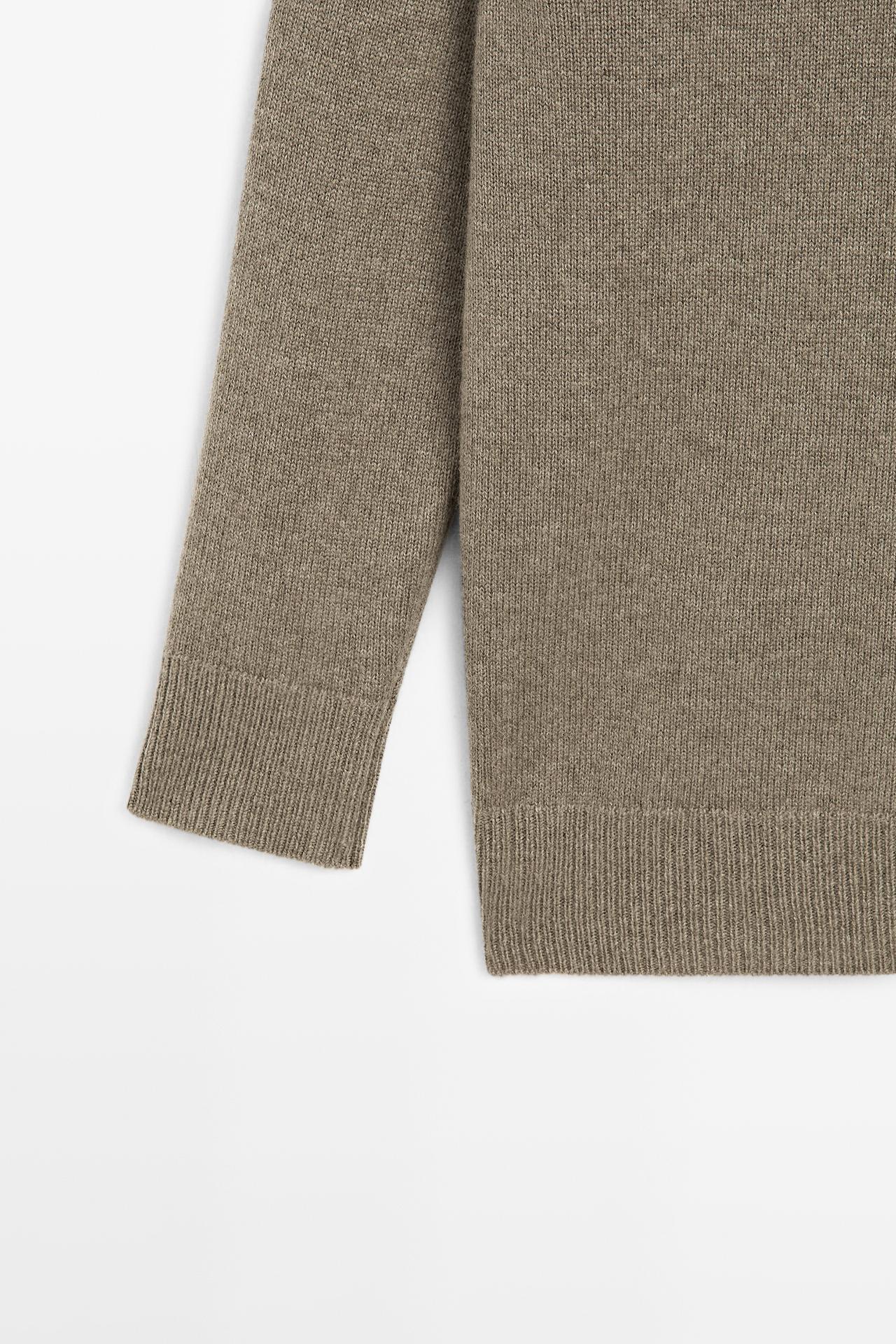 100% cashmere oversize knit sweater — GREEN MARL