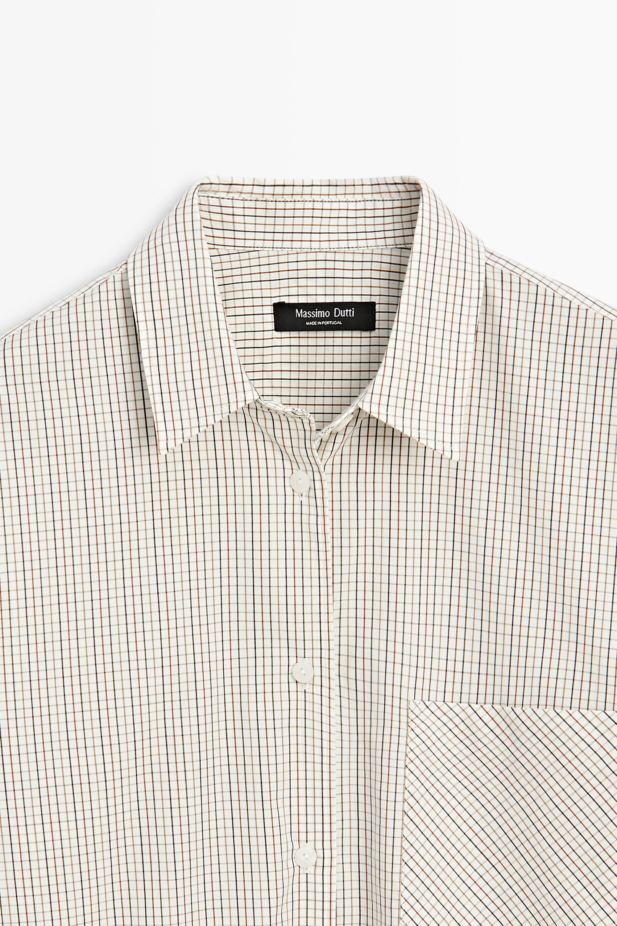 100% Cotton Check Shirt — WHITE