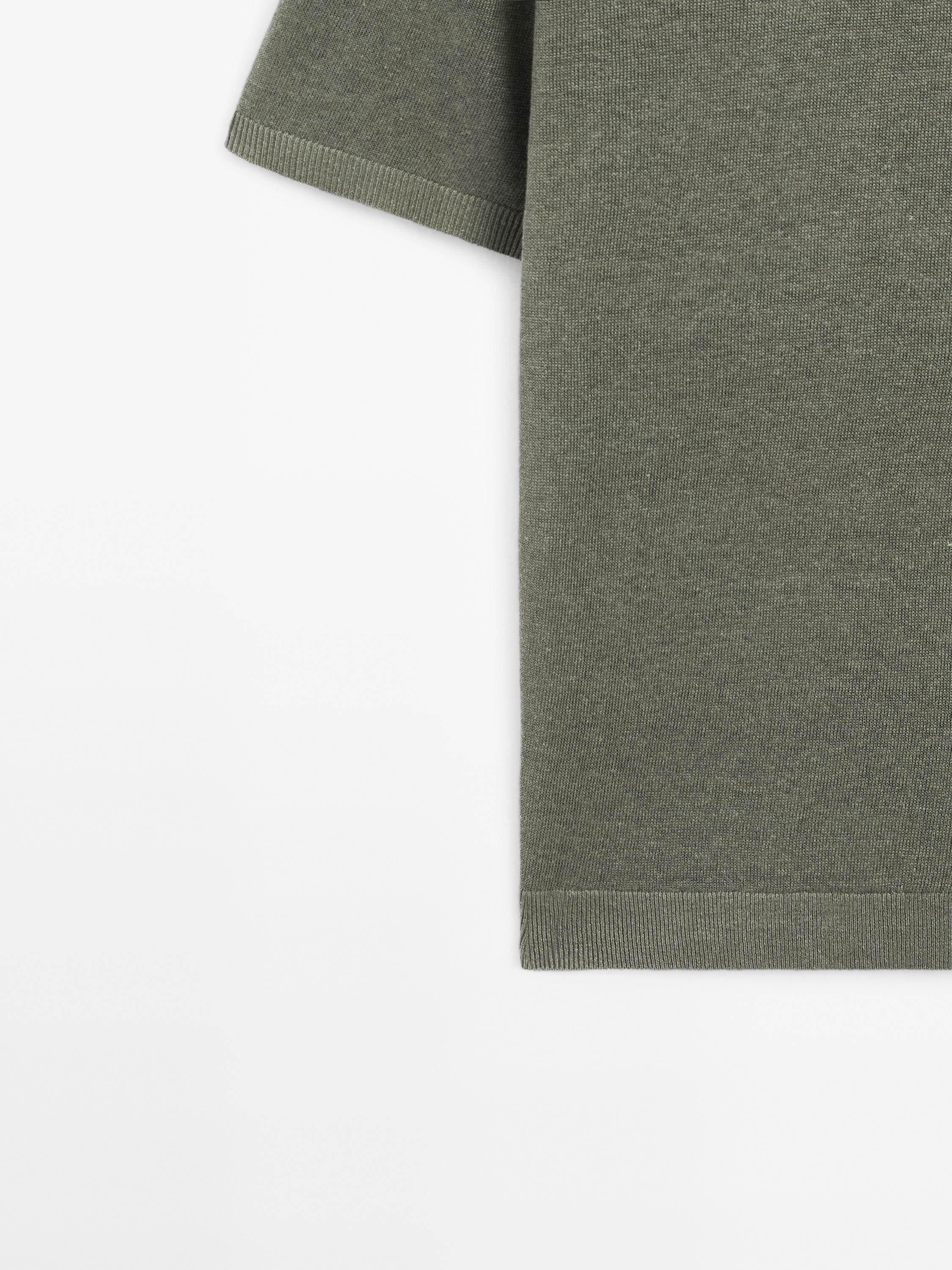100% linen short sleeve knit T-shirt