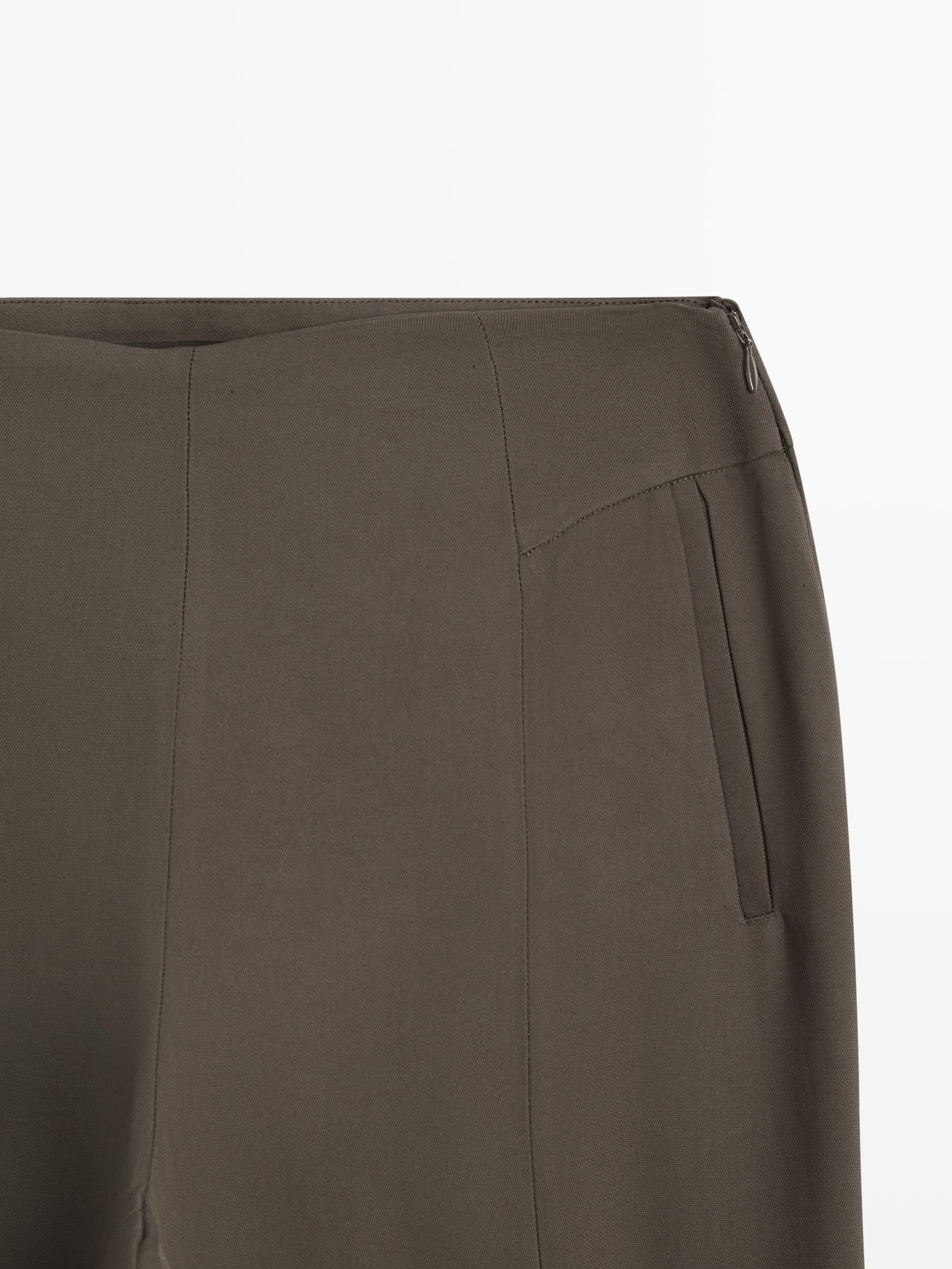 Flowing sarouel trousers — Greyish green