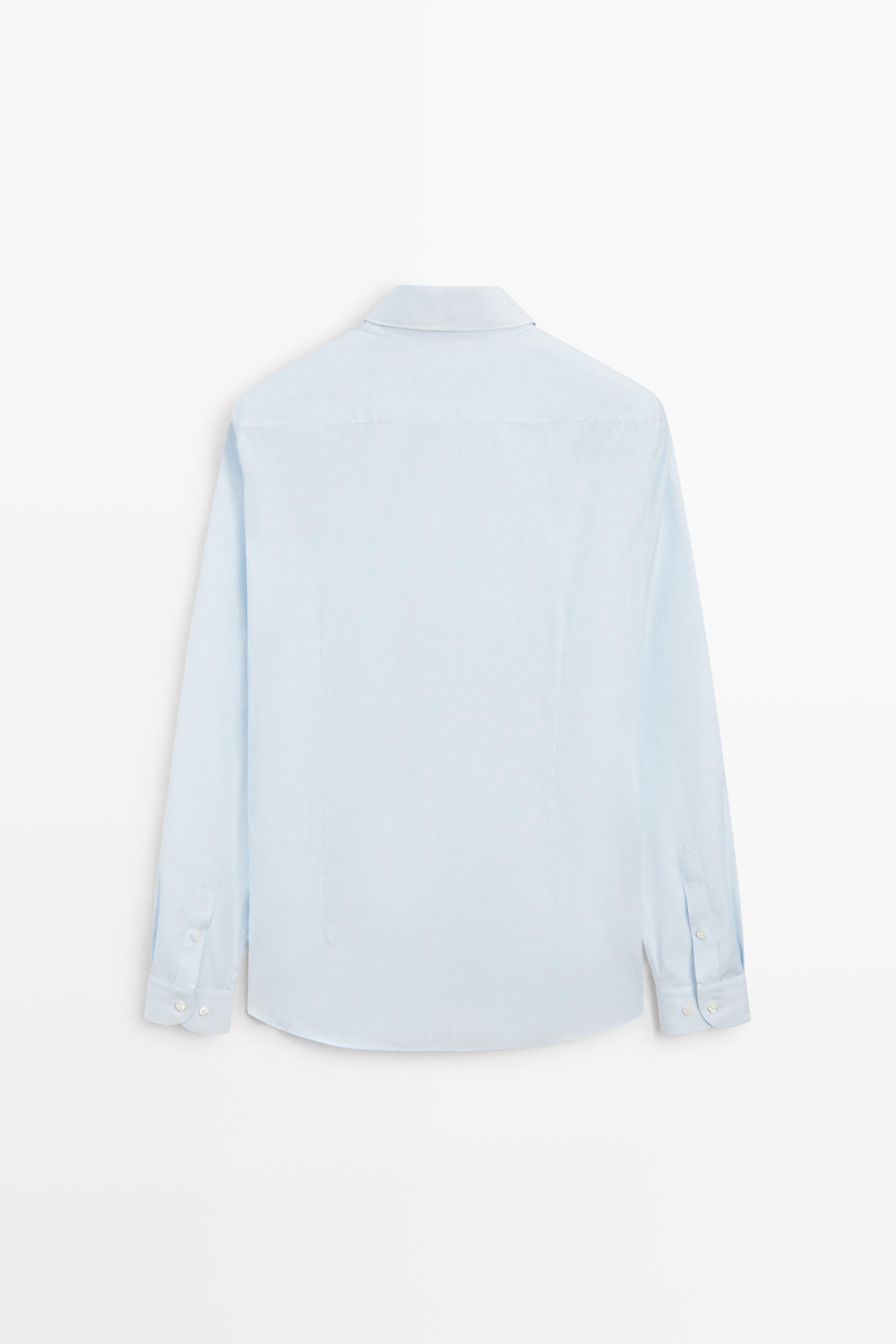 Slim fit gingham shirt — SKY BLUE