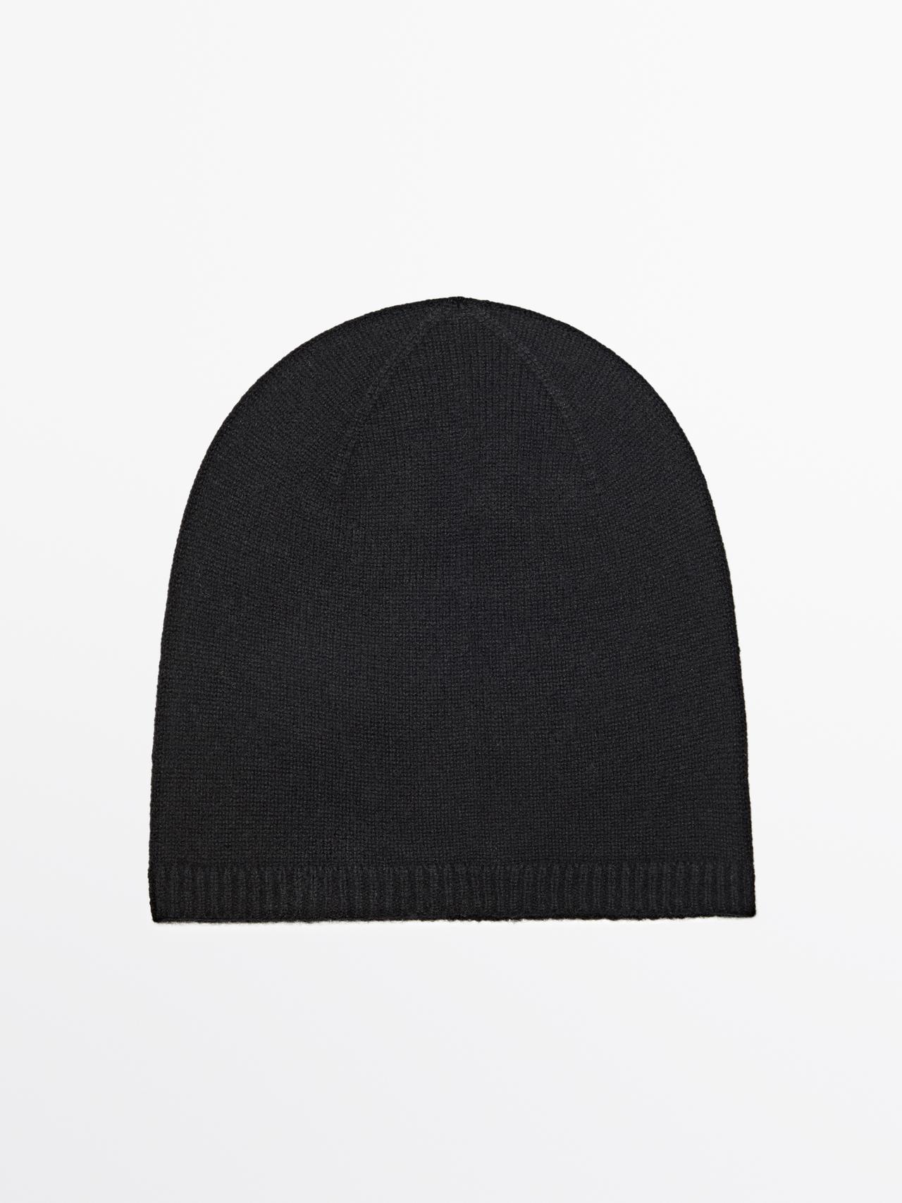 Massimo Dutti - Dame - Beanie-Hue I Finstrik - Sort - 01