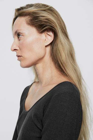 Stretch wool blend crew neck top - LIMITED EDITION — CHARCOAL 4