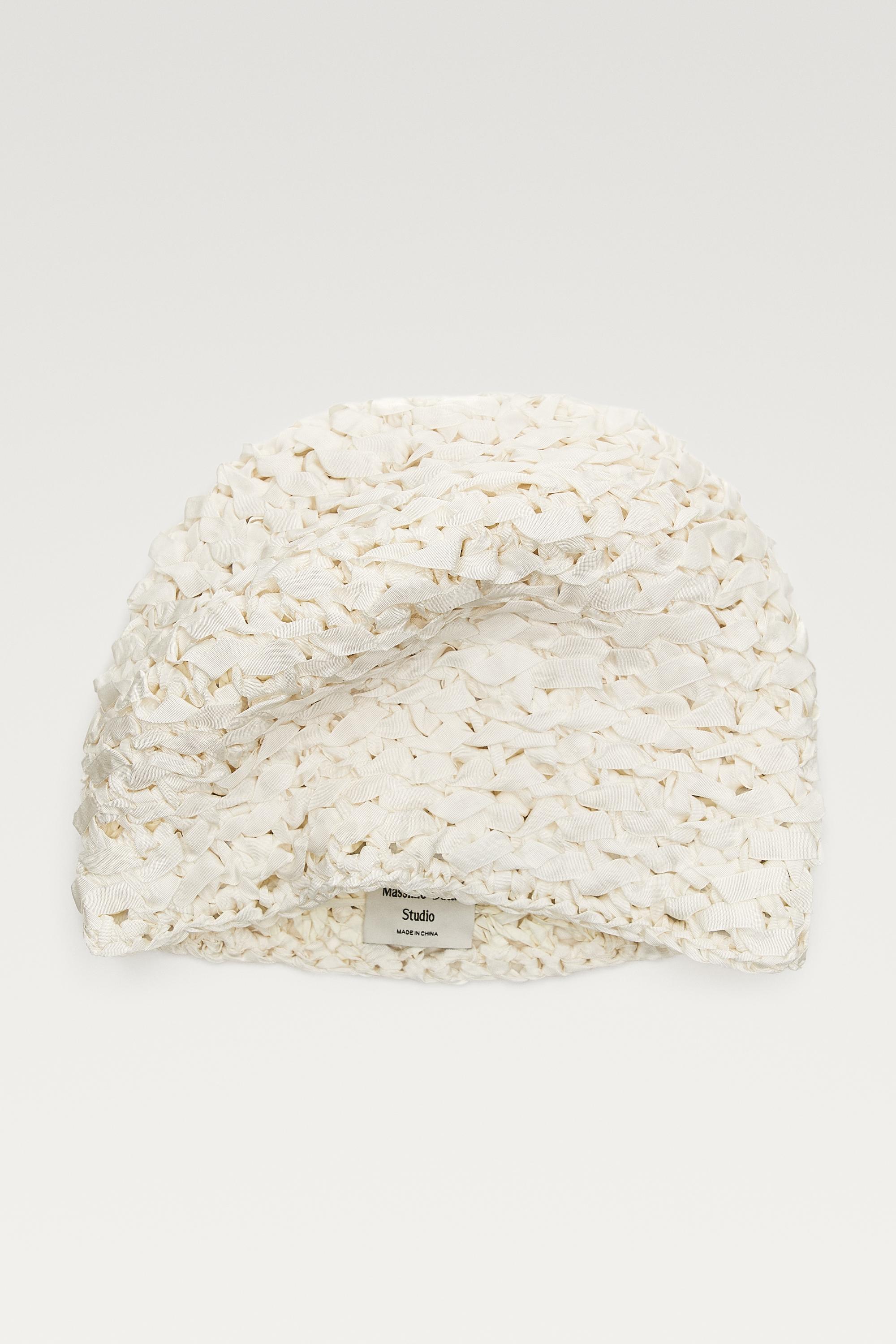 Textured Ribbon Beanie - STUDIO — Off white