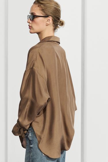 Flowing 100% silk shirt — TOFFEE 5