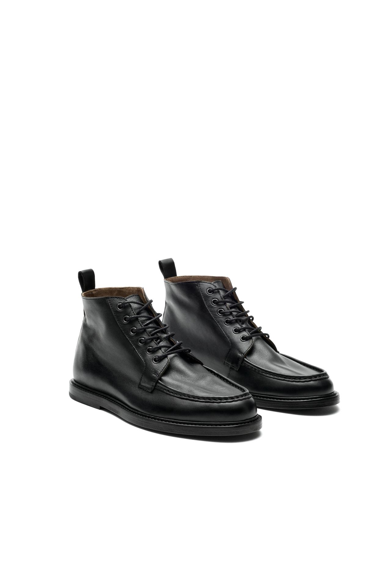 Soft leather lace-up ankle boot - LIMITED EDITION — BLACK