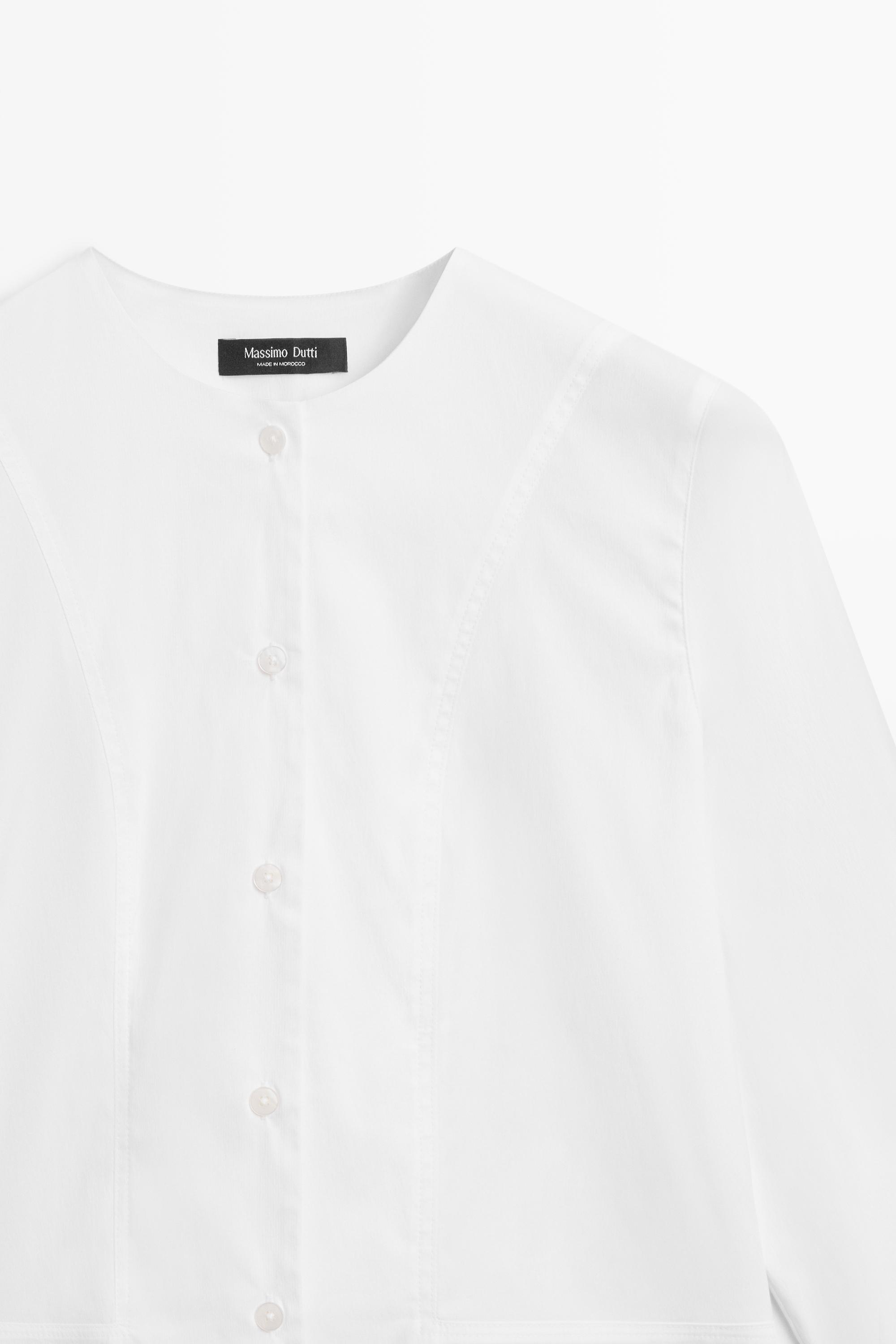 Poplin shirt with collar detail — WHITE