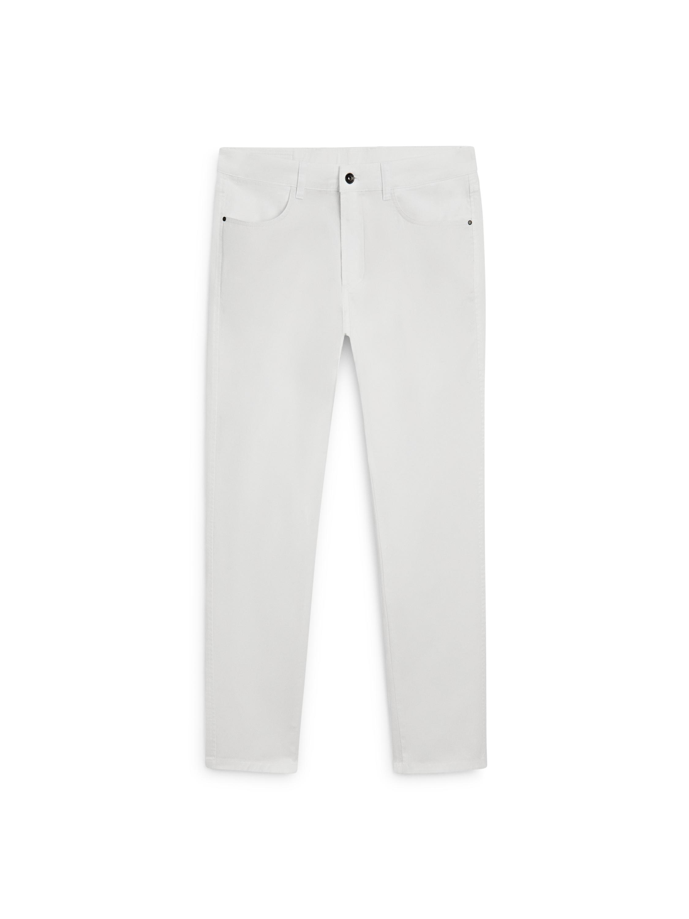 Slim fit denim-effect trousers — WHITE