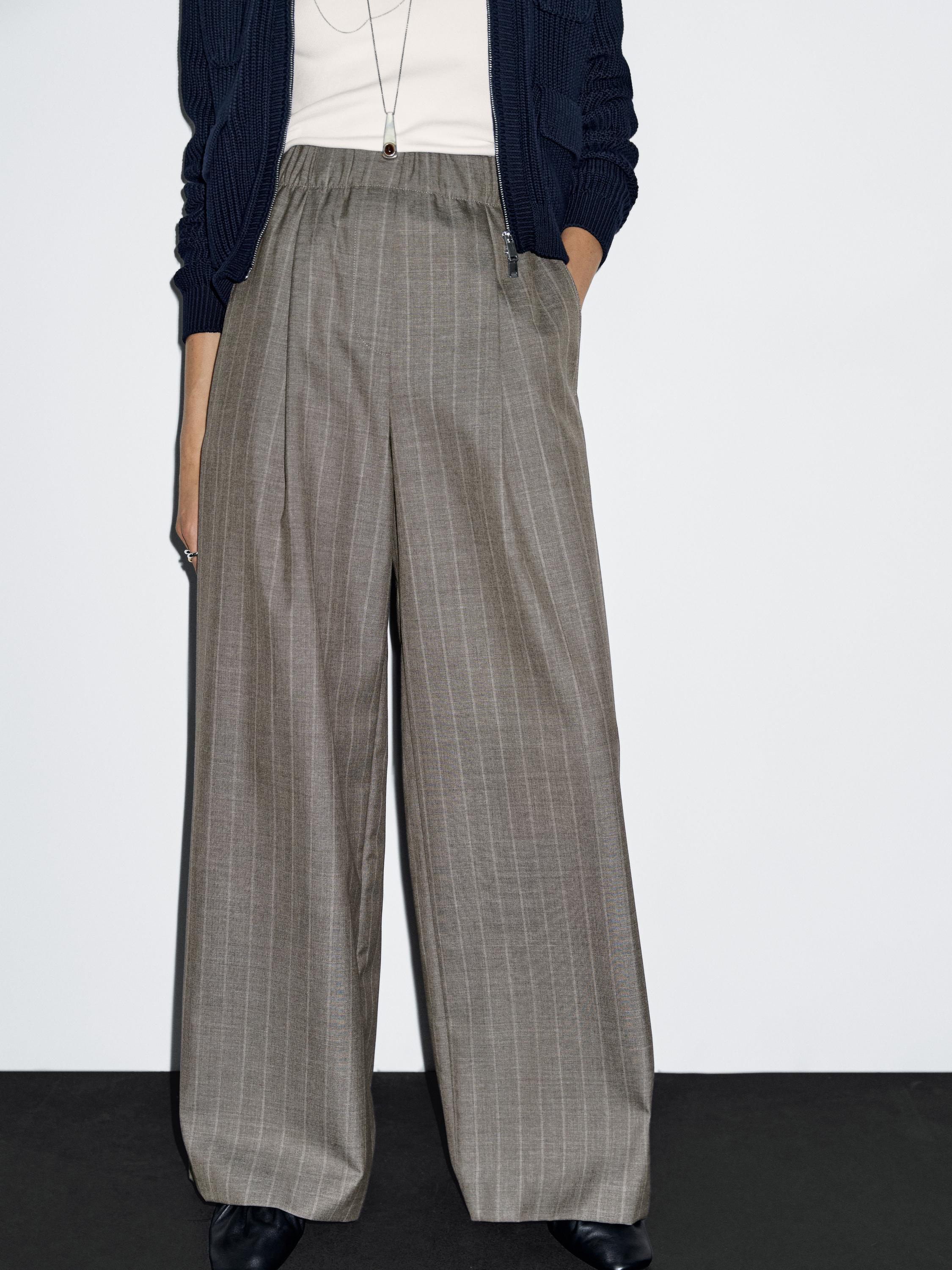 100% wool pinstripe trousers