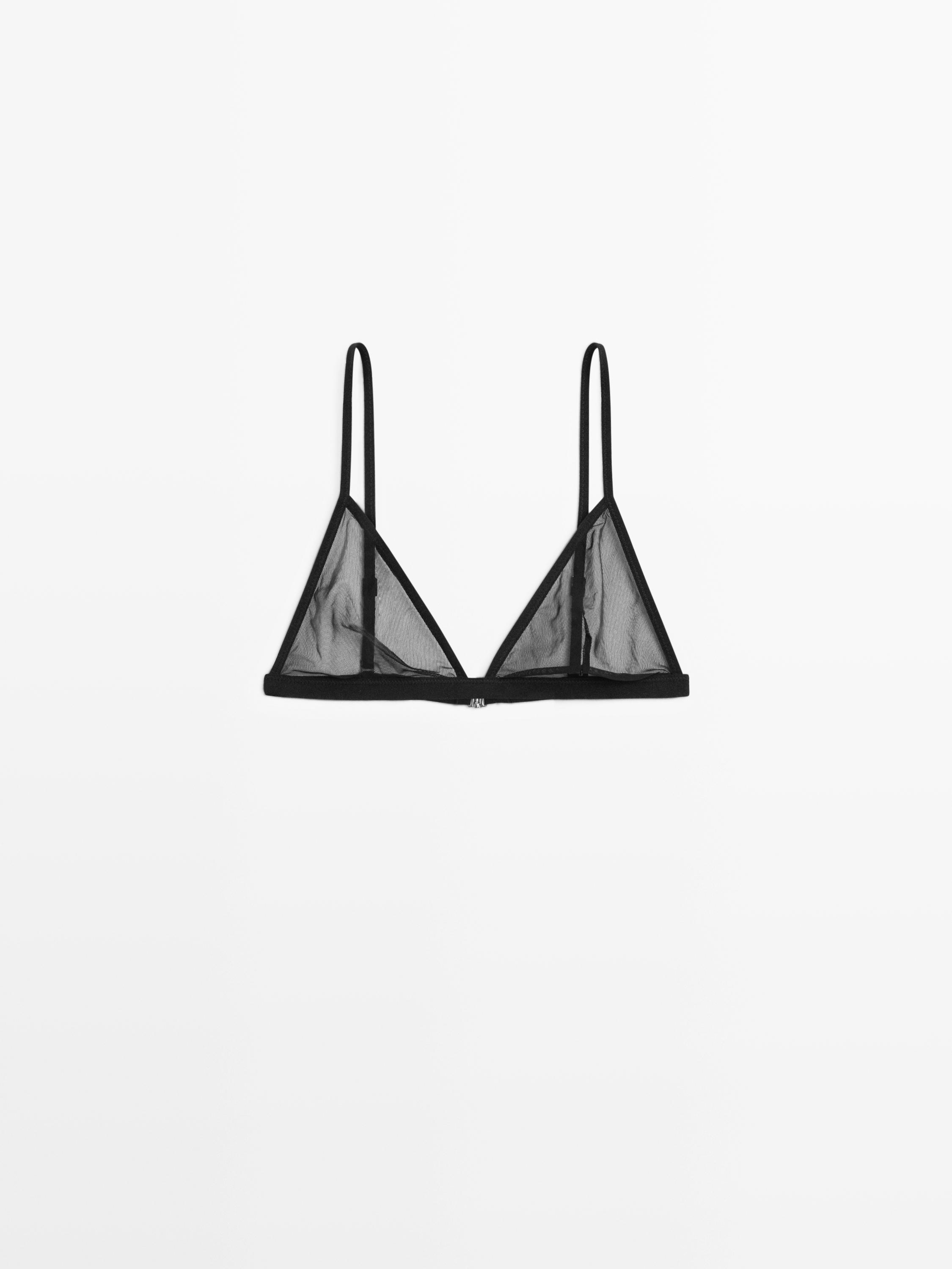 Bralette triangle en mesh semi-transparent