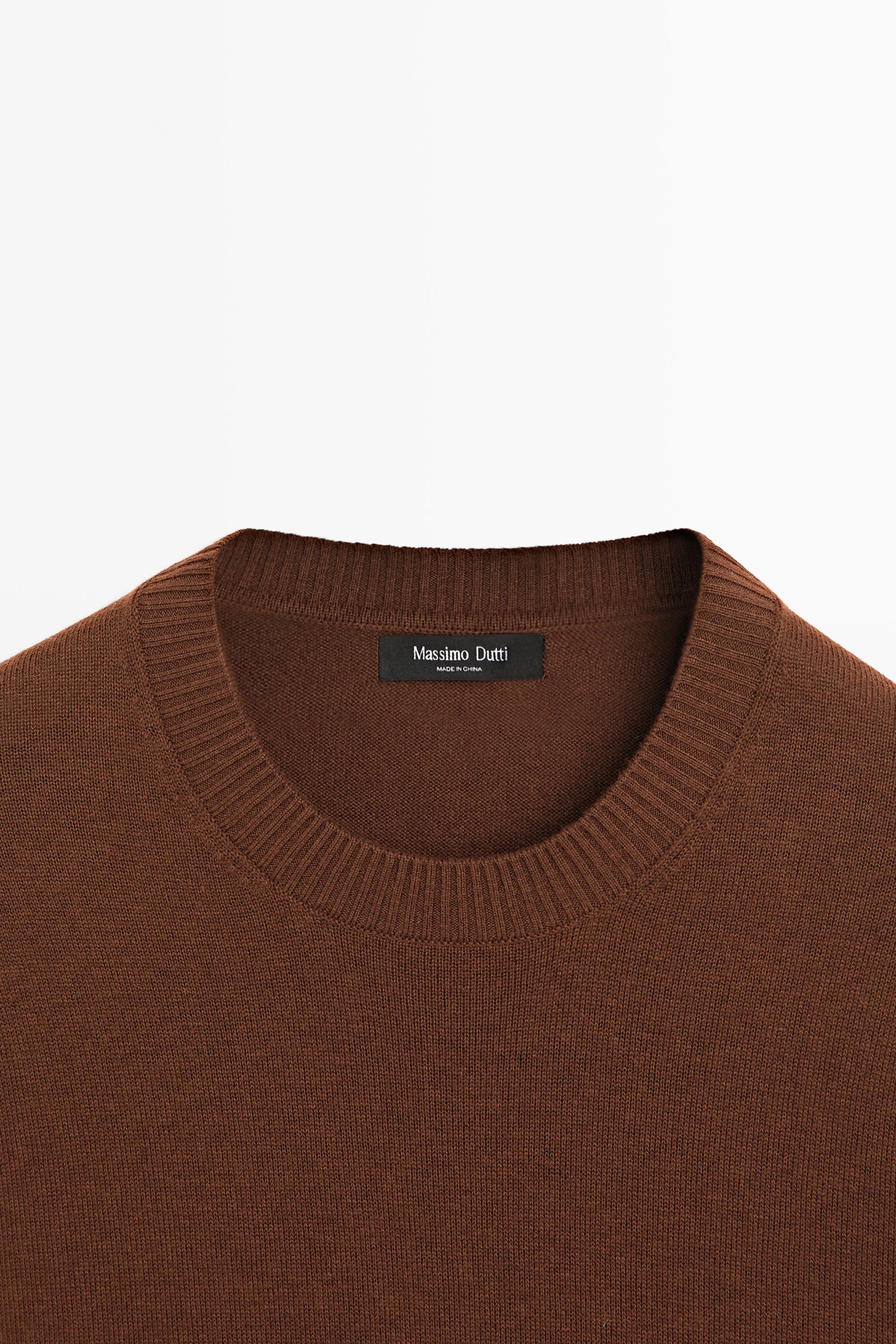 Knit cotton and wool sweater with crew neck — 0-781