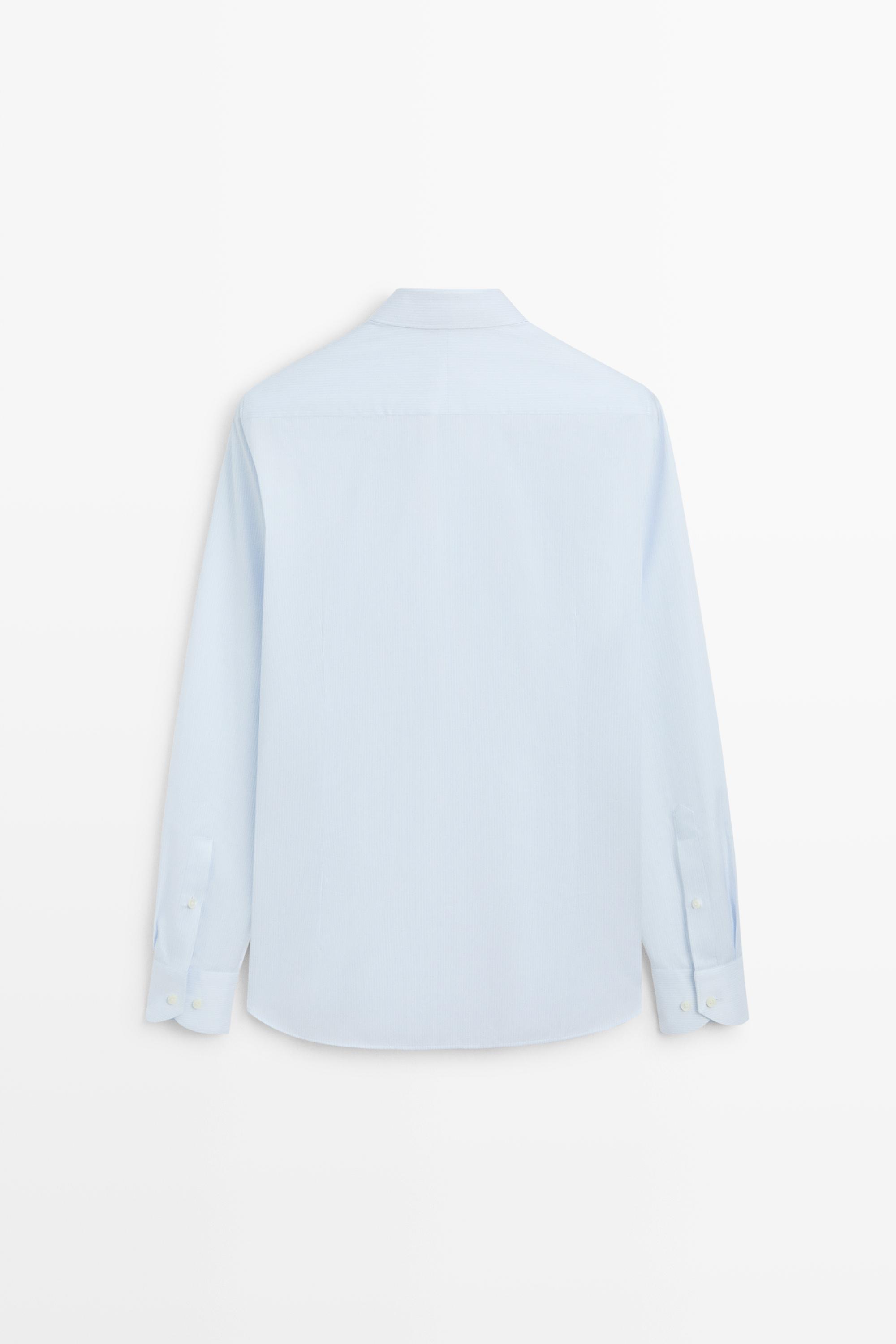 Slim fit 100% cotton shirt — SKY BLUE