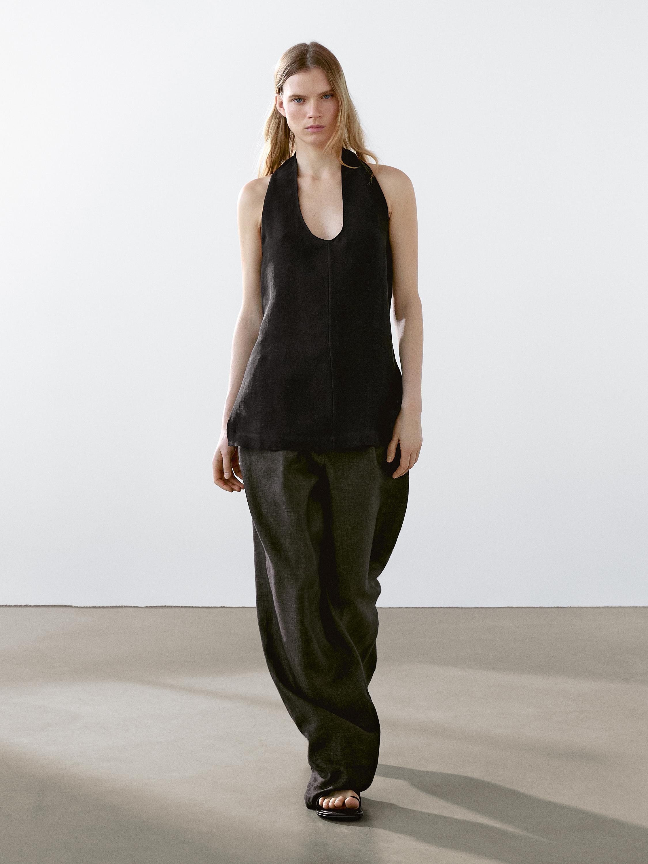 Top halter espalda descubierta