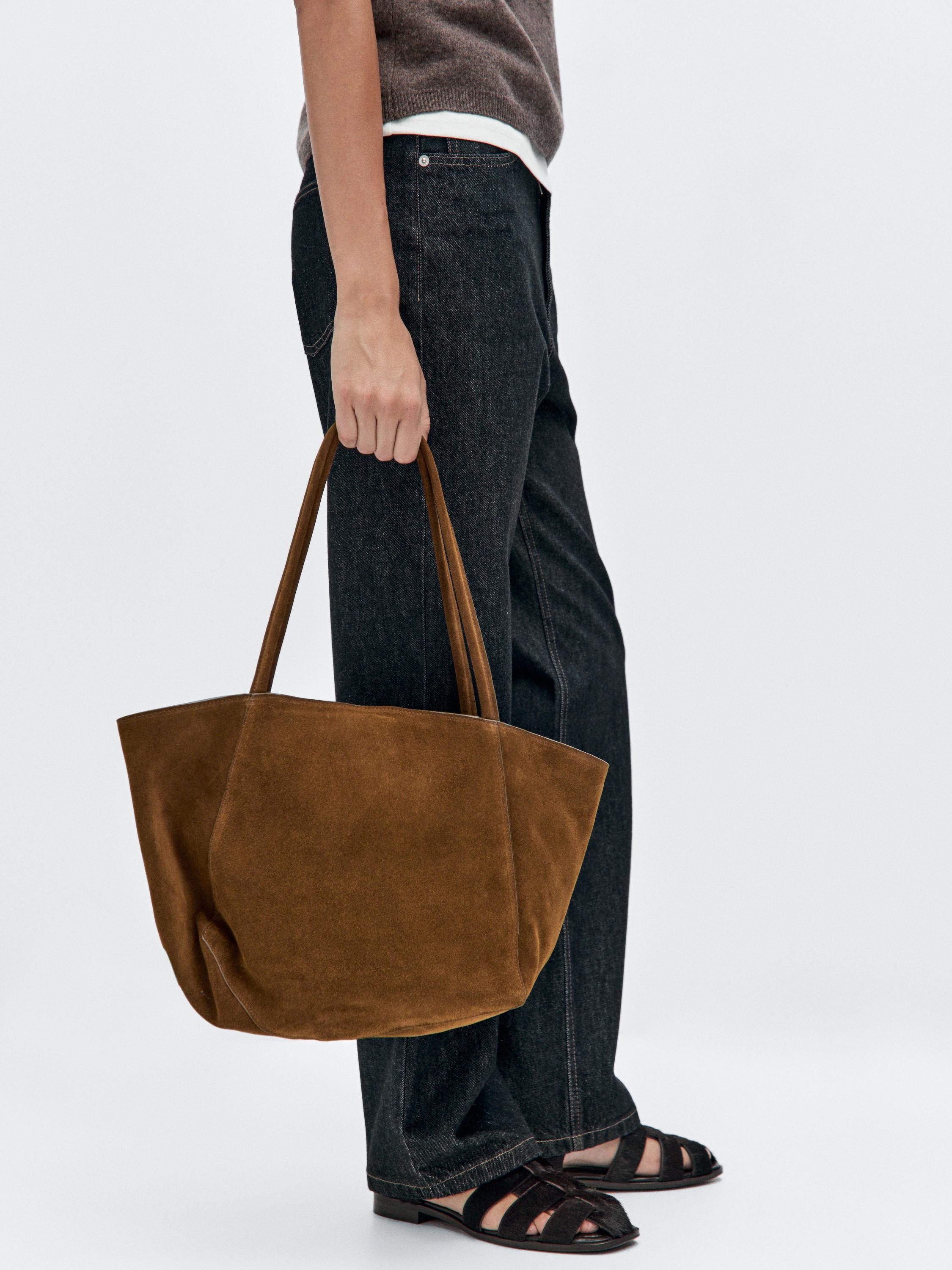 Sac moyen format en croûte de cuir